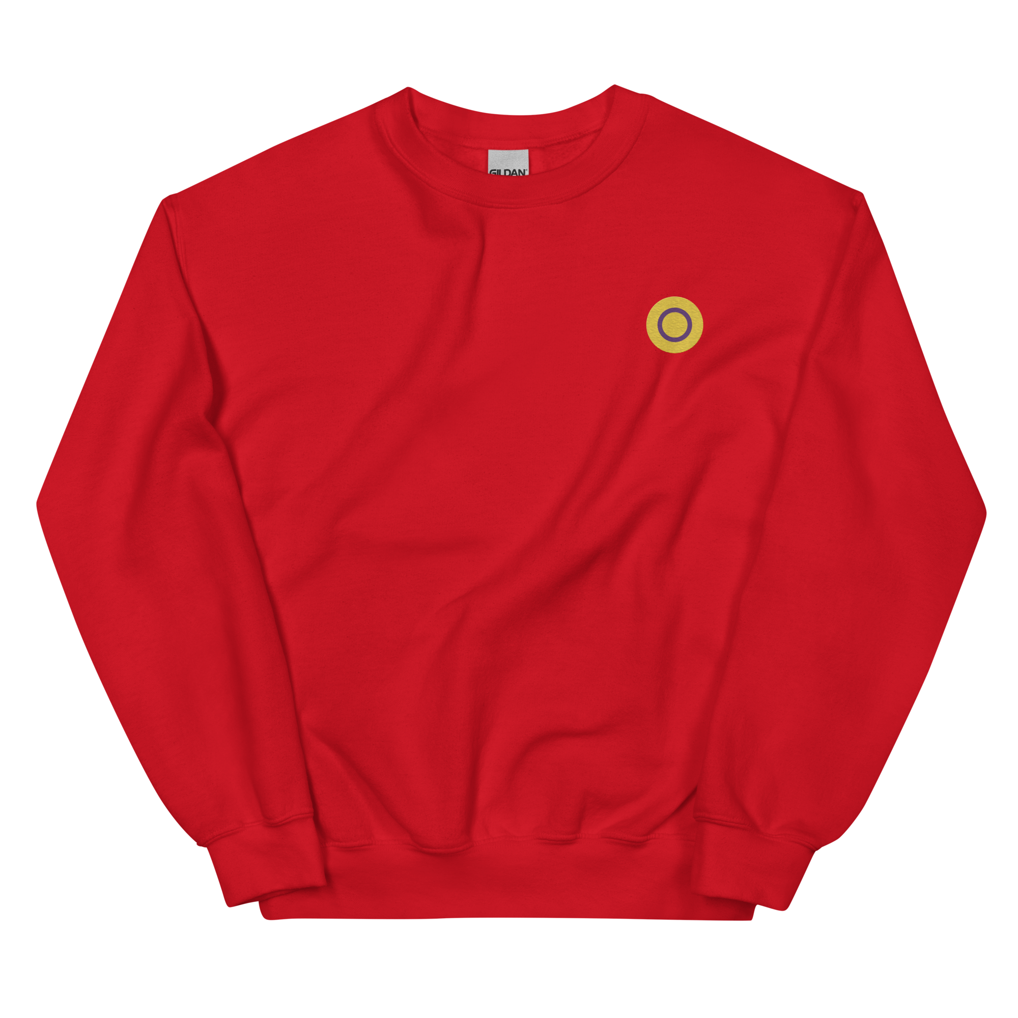 Intersex Flag Embroidered Circle Sweatshirt: Celebratory LGBTQ+ Pride Design