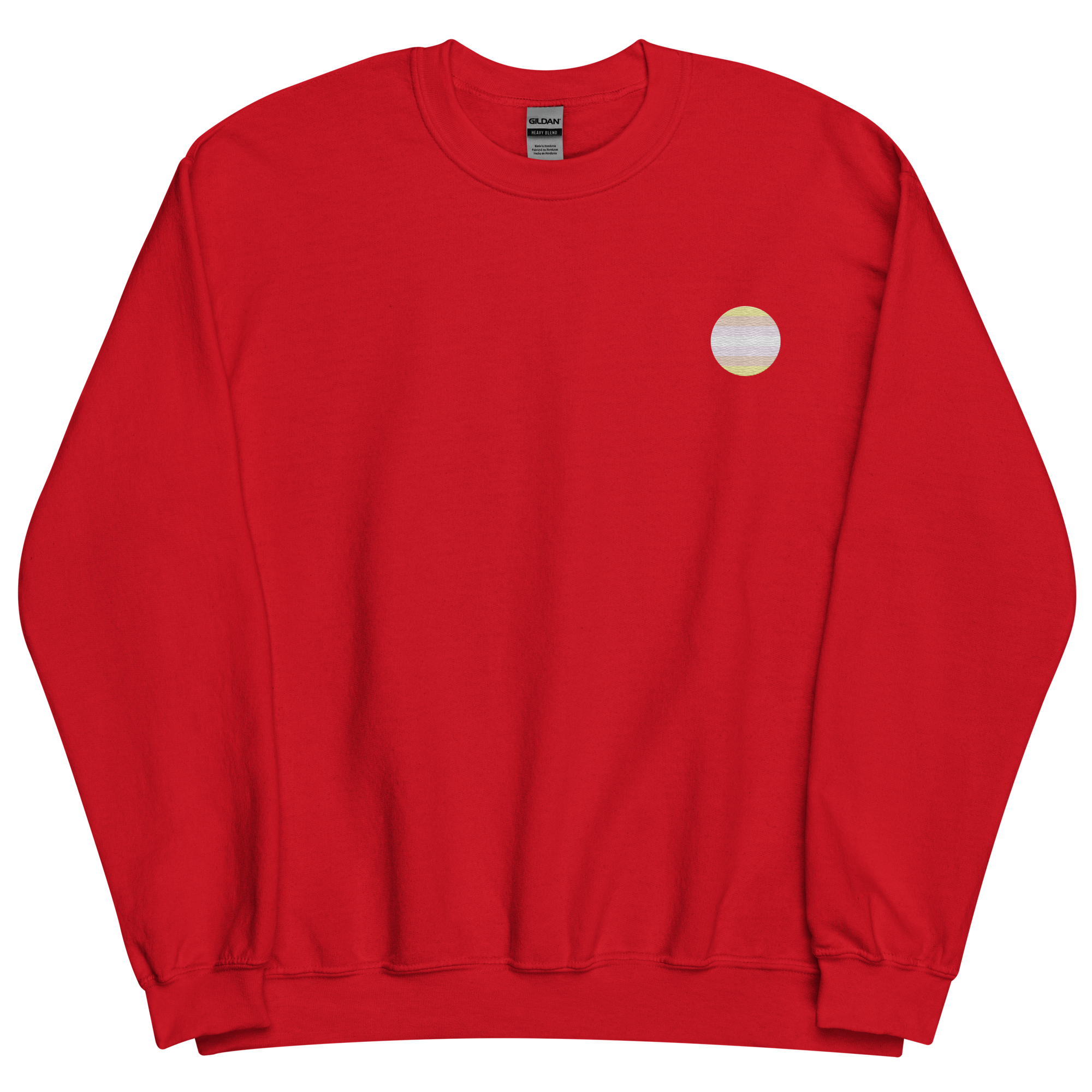 Pangender Flag Embroidered Circle Sweatshirt: Celebratory LGBTQ+ Pride Design