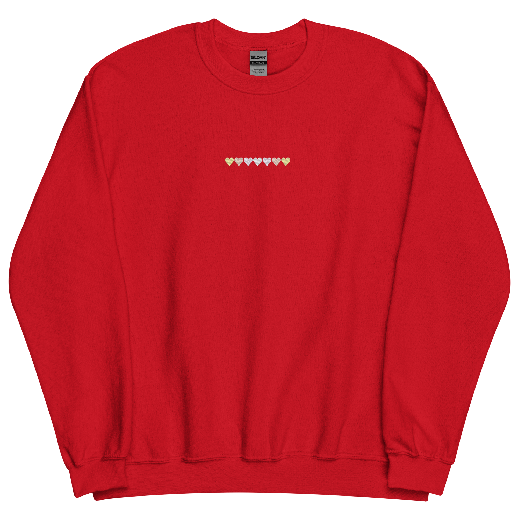 Embroidered Pangender Sweatshirt: Pride Flag Horizontal Heart Design