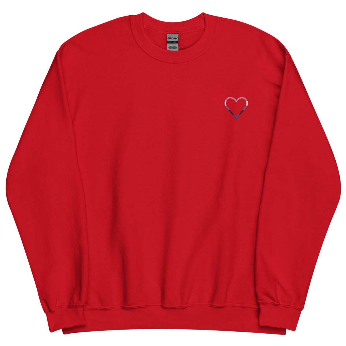 Genderfluid Heart Sweatshirt: Embroidered Pride Sweater