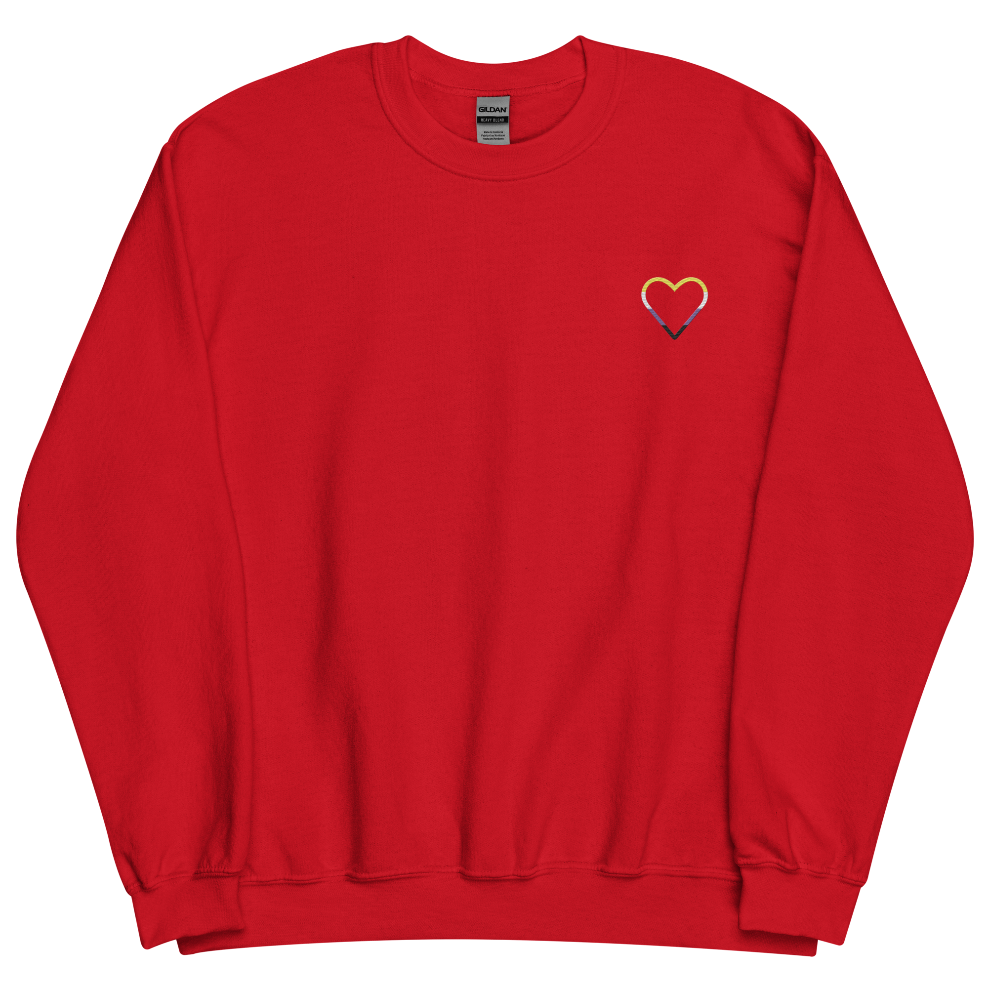 Nonbinary Heart Sweatshirt: Embroidered Pride Sweater
