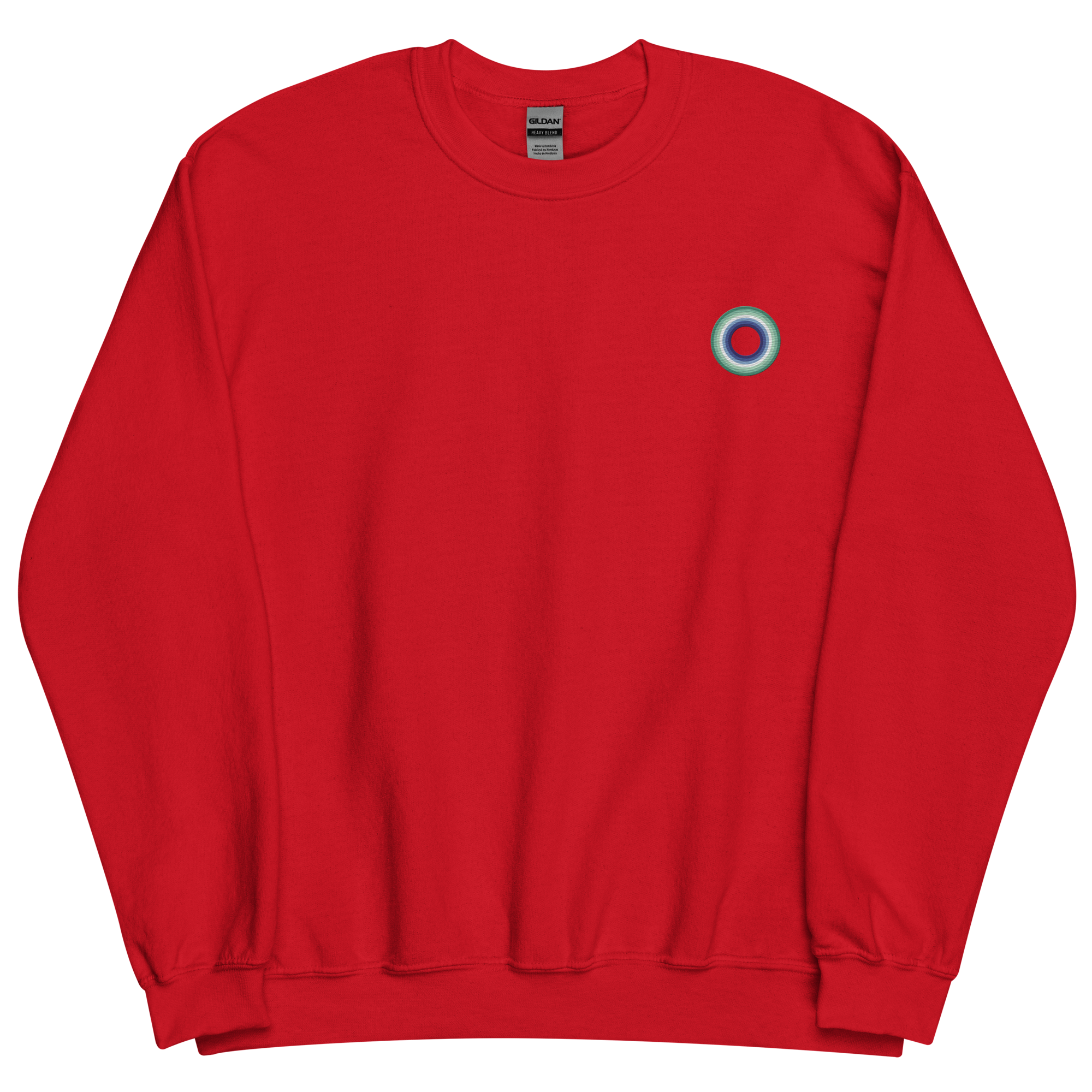 Embroidered Sweatshirt: Gay Pride Ring Emblem Design