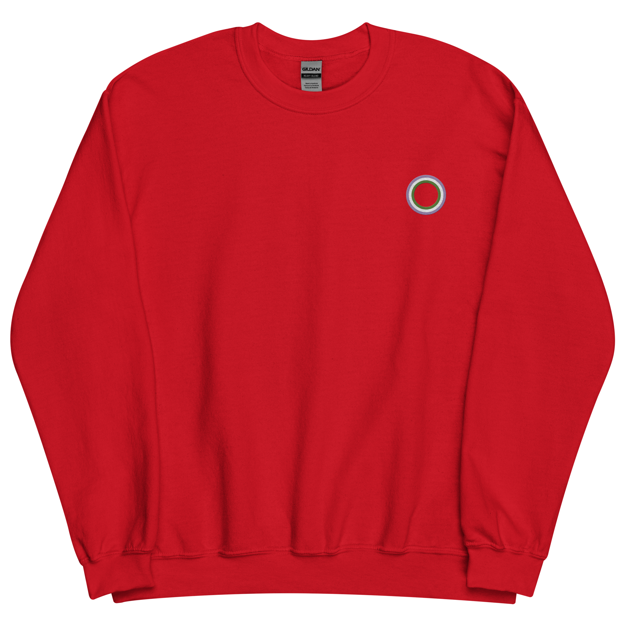 Embroidered Sweatshirt: Genderqueer Pride Ring Emblem Design