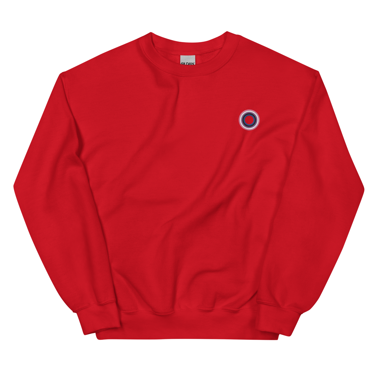 Embroidered Sweatshirt: Genderfluid Pride Ring Emblem Design