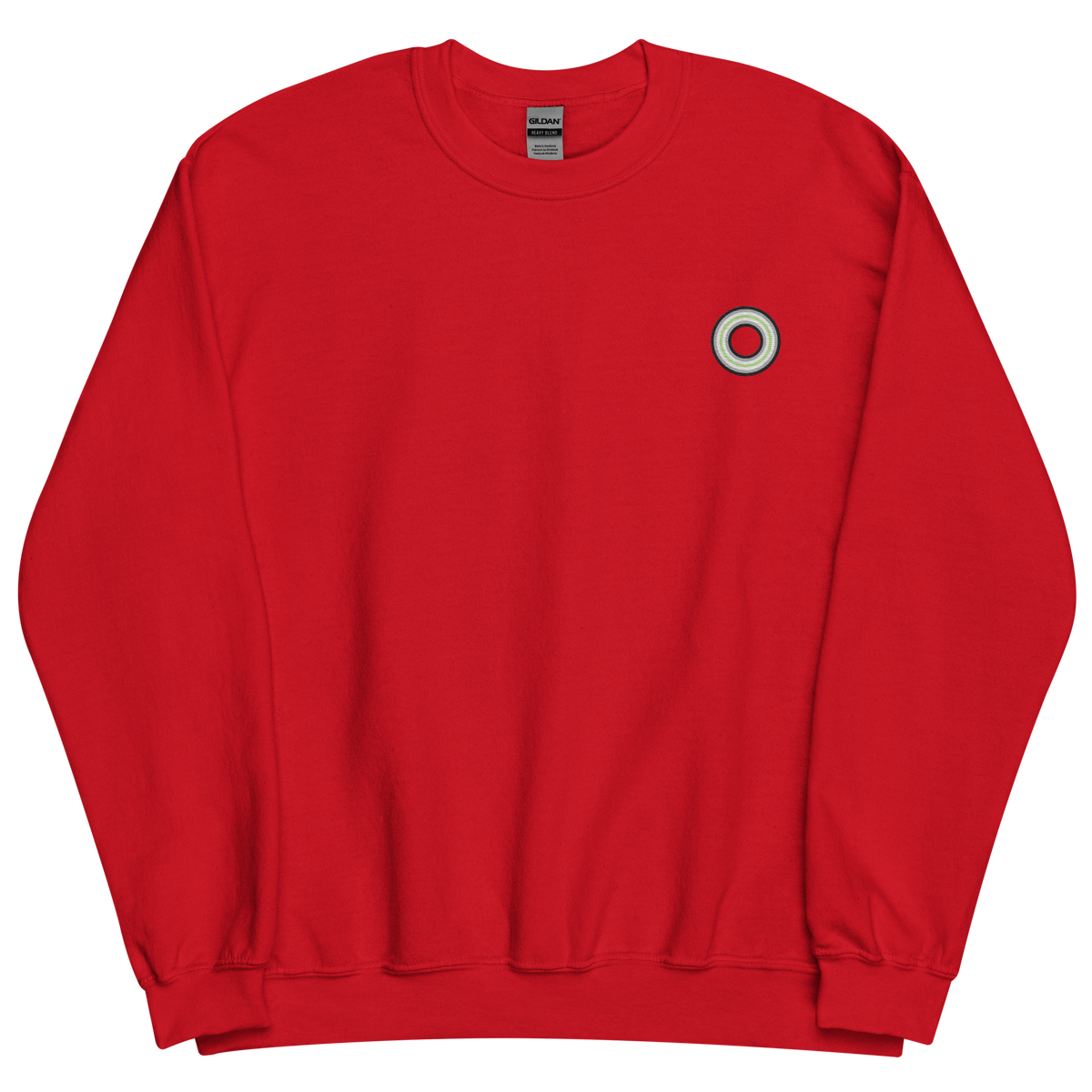 Embroidered Sweatshirt: Agender Pride Ring Emblem Design