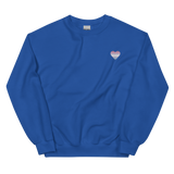 Bigender Flag Embroidered Heart Sweater: Celebratory LGBTQ+ Pride Design
