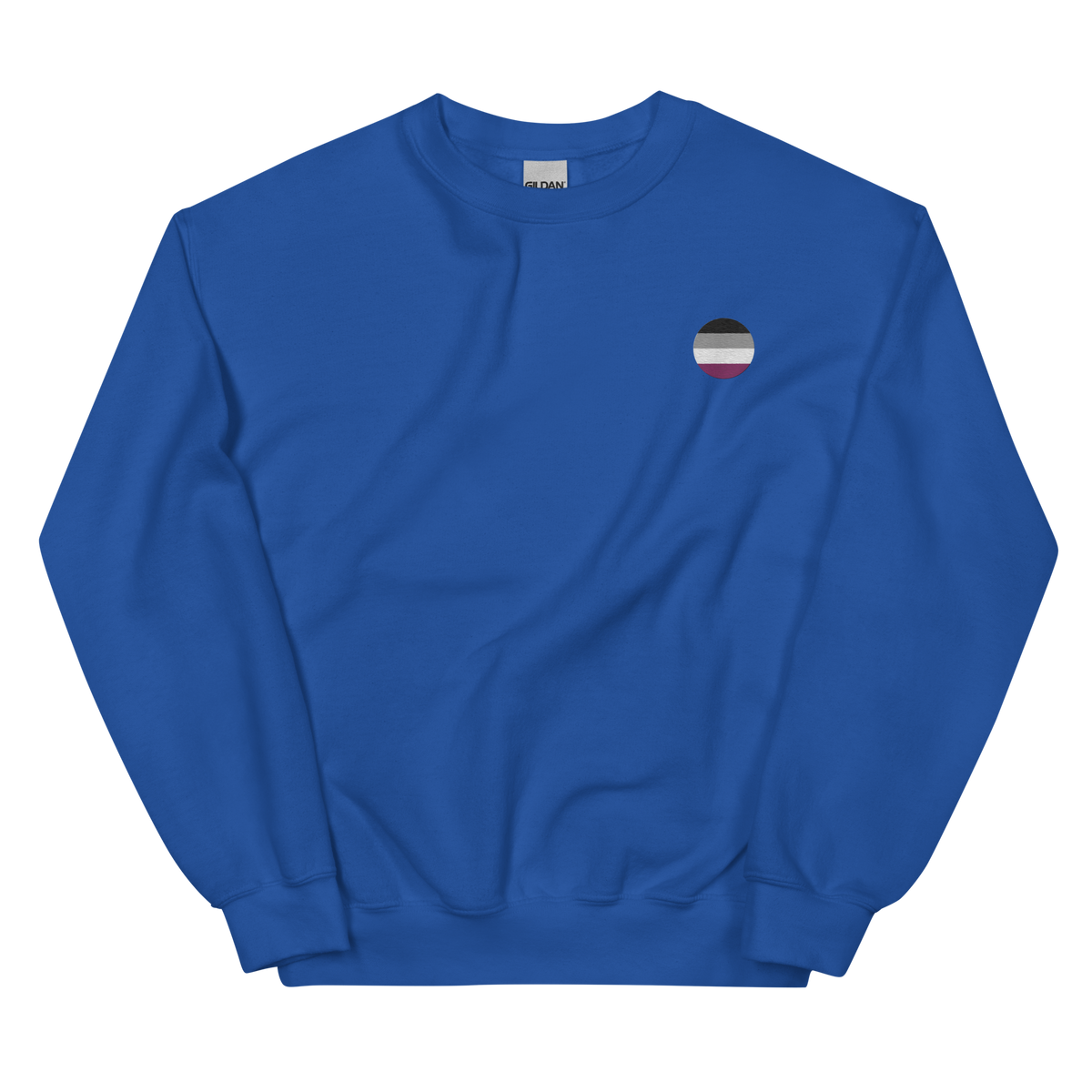 Asexual Flag Embroidered Circle Sweatshirt: Celebratory LGBTQ+ Pride Design