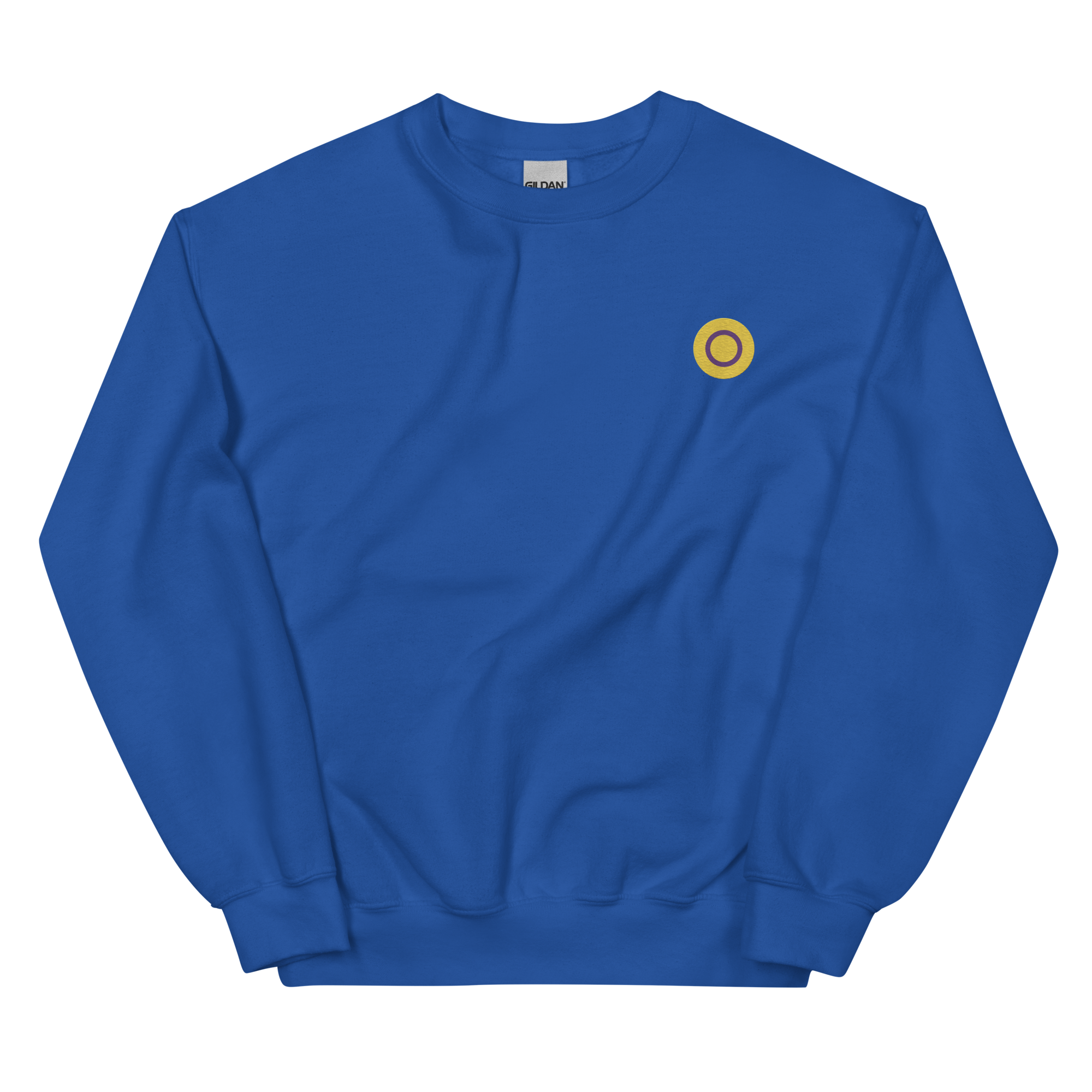 Intersex Flag Embroidered Circle Sweatshirt: Celebratory LGBTQ+ Pride Design