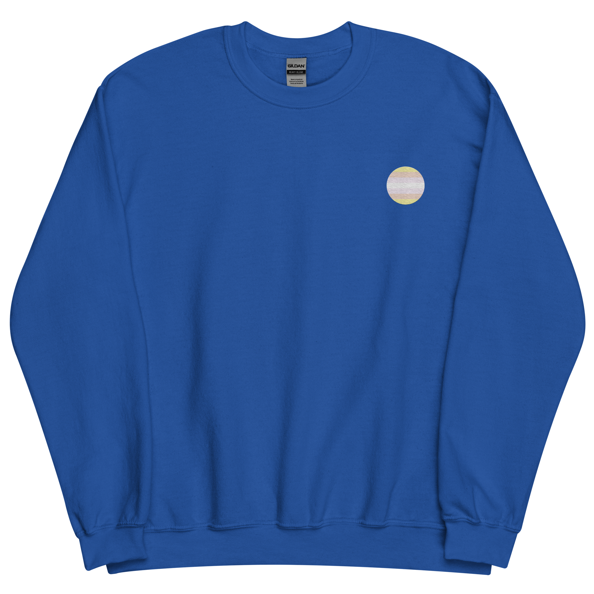 Pangender Flag Embroidered Circle Sweatshirt: Celebratory LGBTQ+ Pride Design