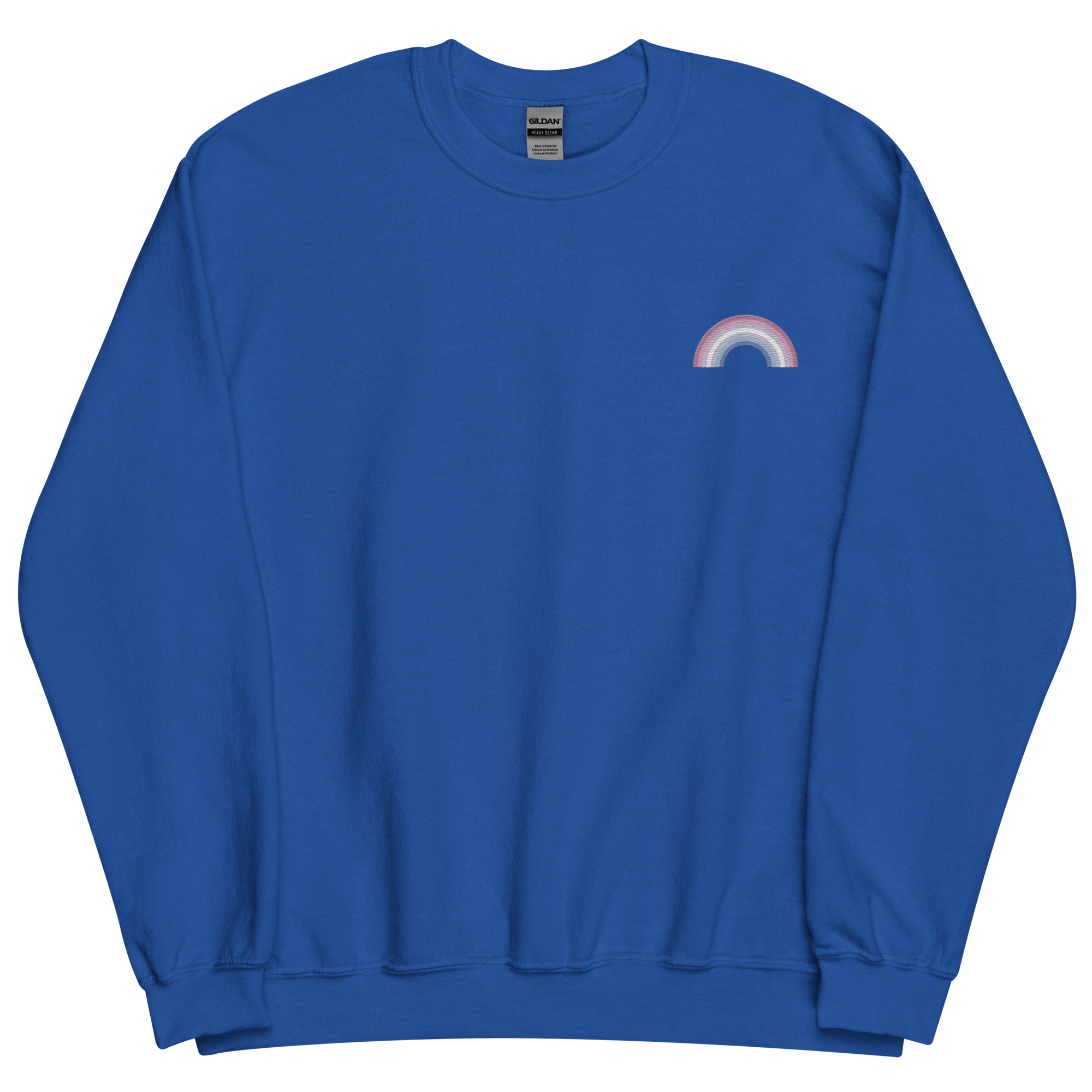 Embroidered Bigender Rainbow Sweater: Pride Flag LGBTQ+ Design