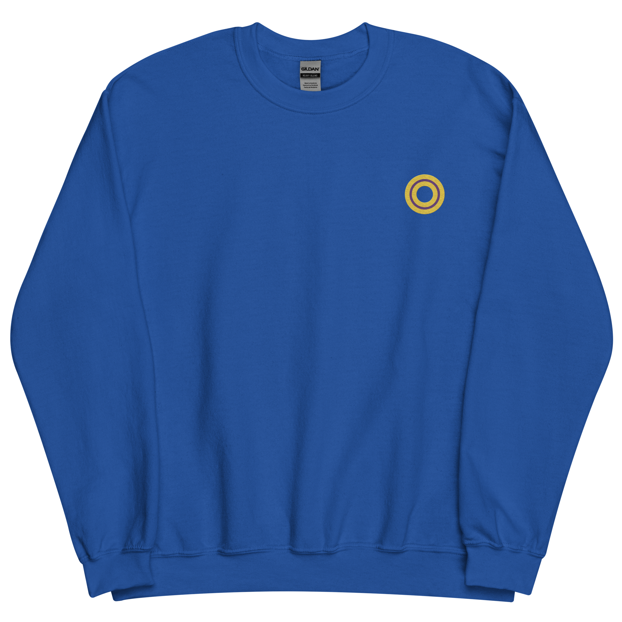 Embroidered Sweatshirt: Intersex Pride Ring Emblem Design