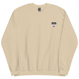 Asexual Flag Embroidered Heart Sweater: Celebratory LGBTQ+ Pride Design