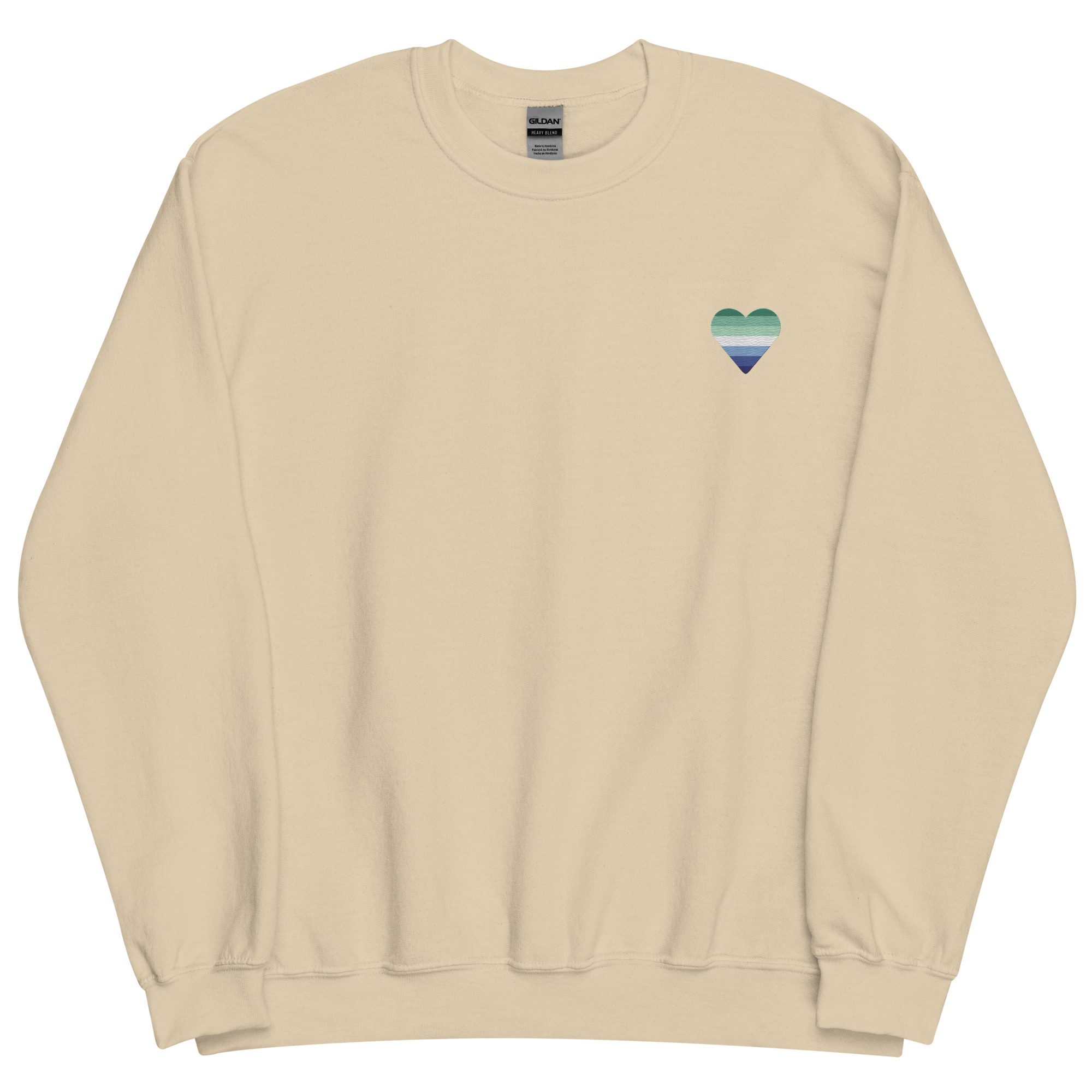 Gay Pride Flag Embroidered Heart Sweater: Celebratory LGBTQ+ Pride Design