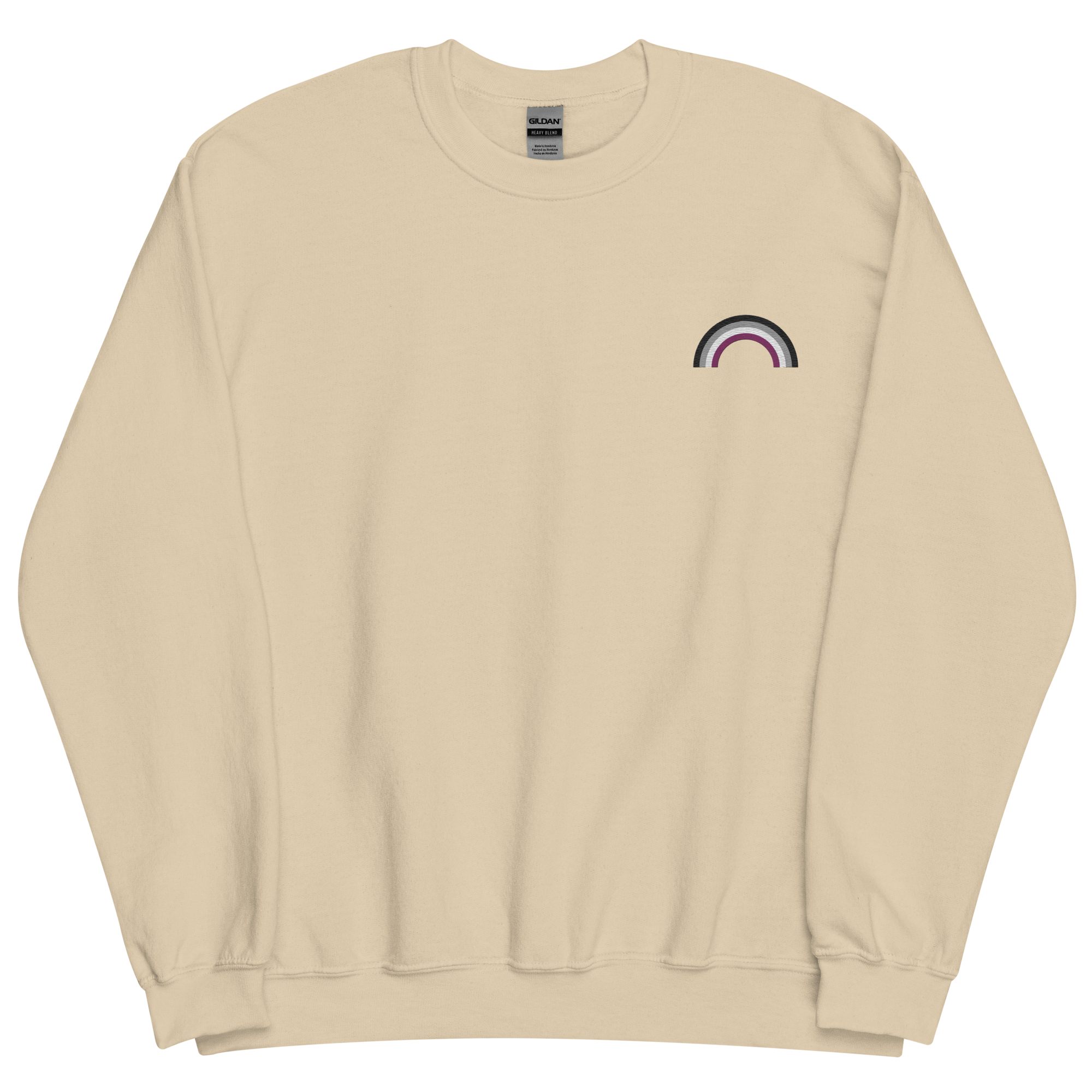 Embroidered Asexual Rainbow Sweater: Pride Flag LGBTQ+ Design