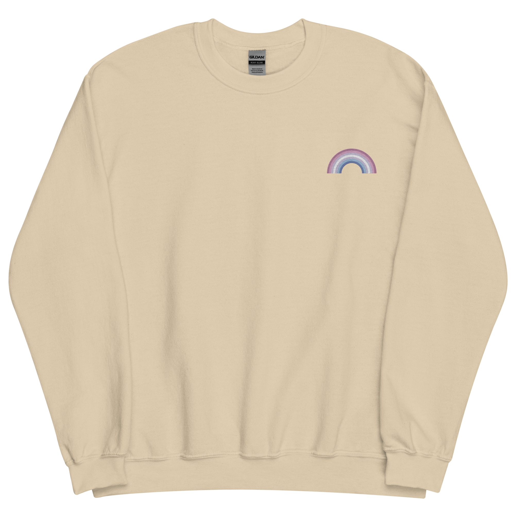 Embroidered Bigender Rainbow Sweater: Pride Flag LGBTQ+ Design
