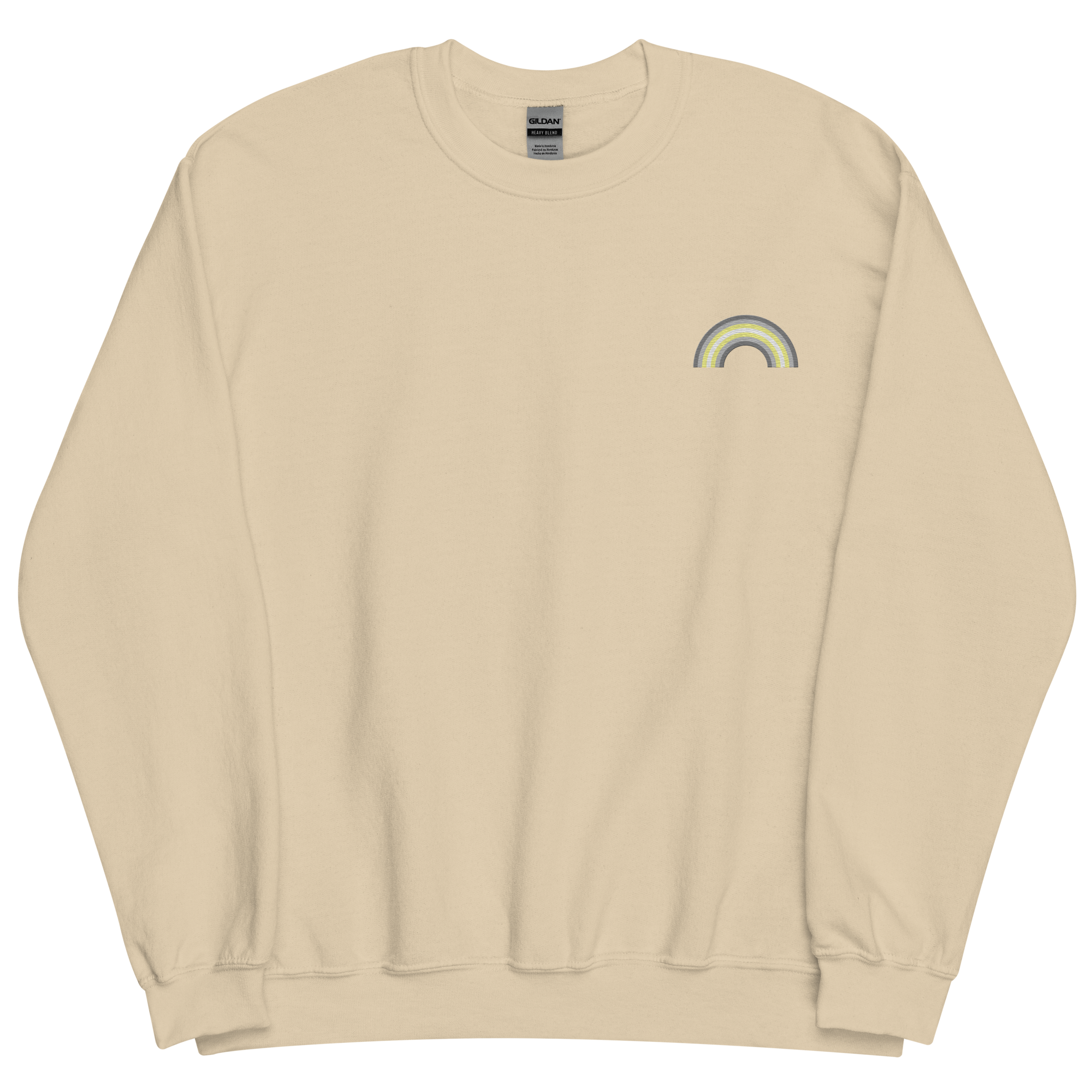 Embroidered Demigender Rainbow Sweater: Pride Flag LGBTQ+ Design