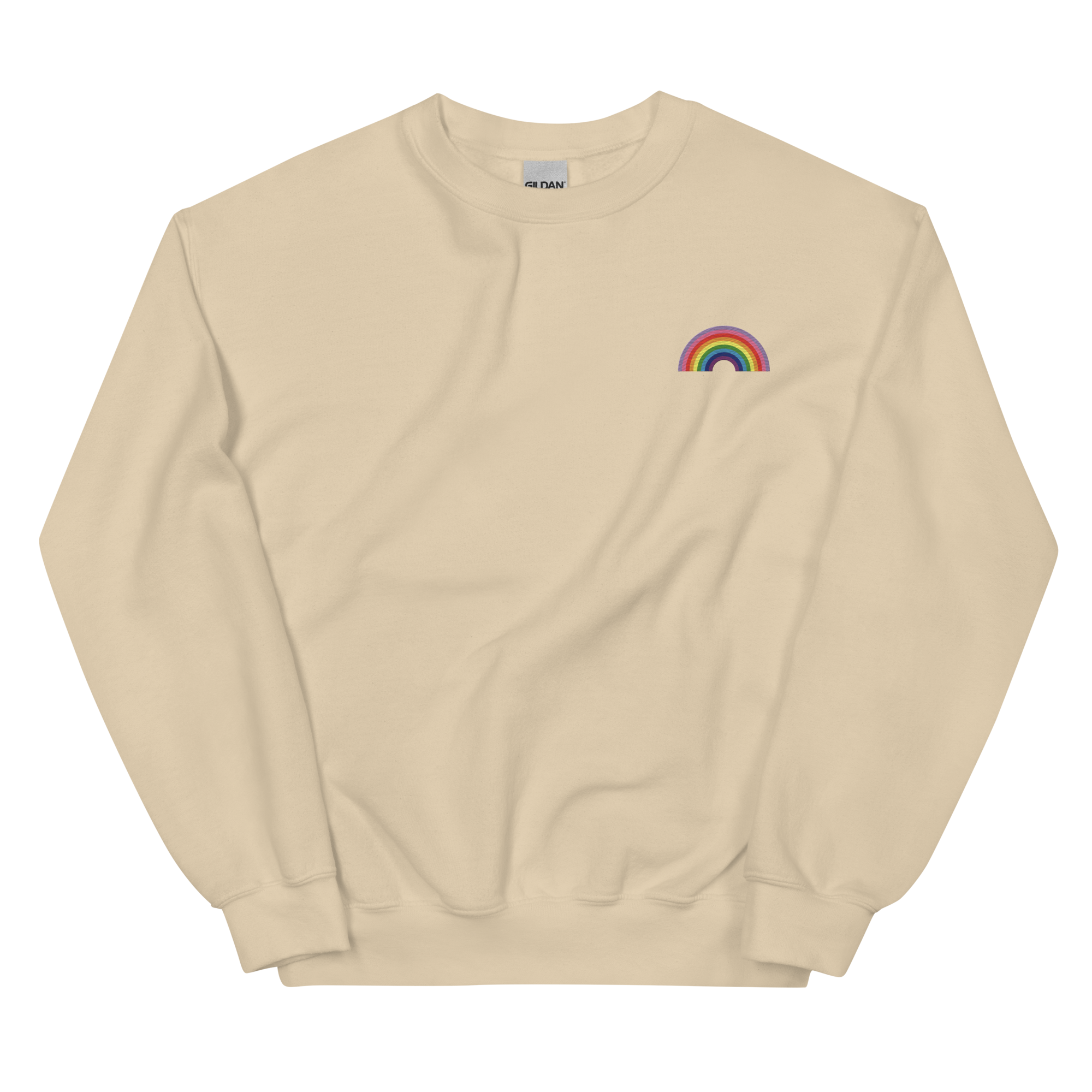 Embroidered Gilbert Baker Pride Rainbow Sweater: Pride Flag LGBTQ+ Design