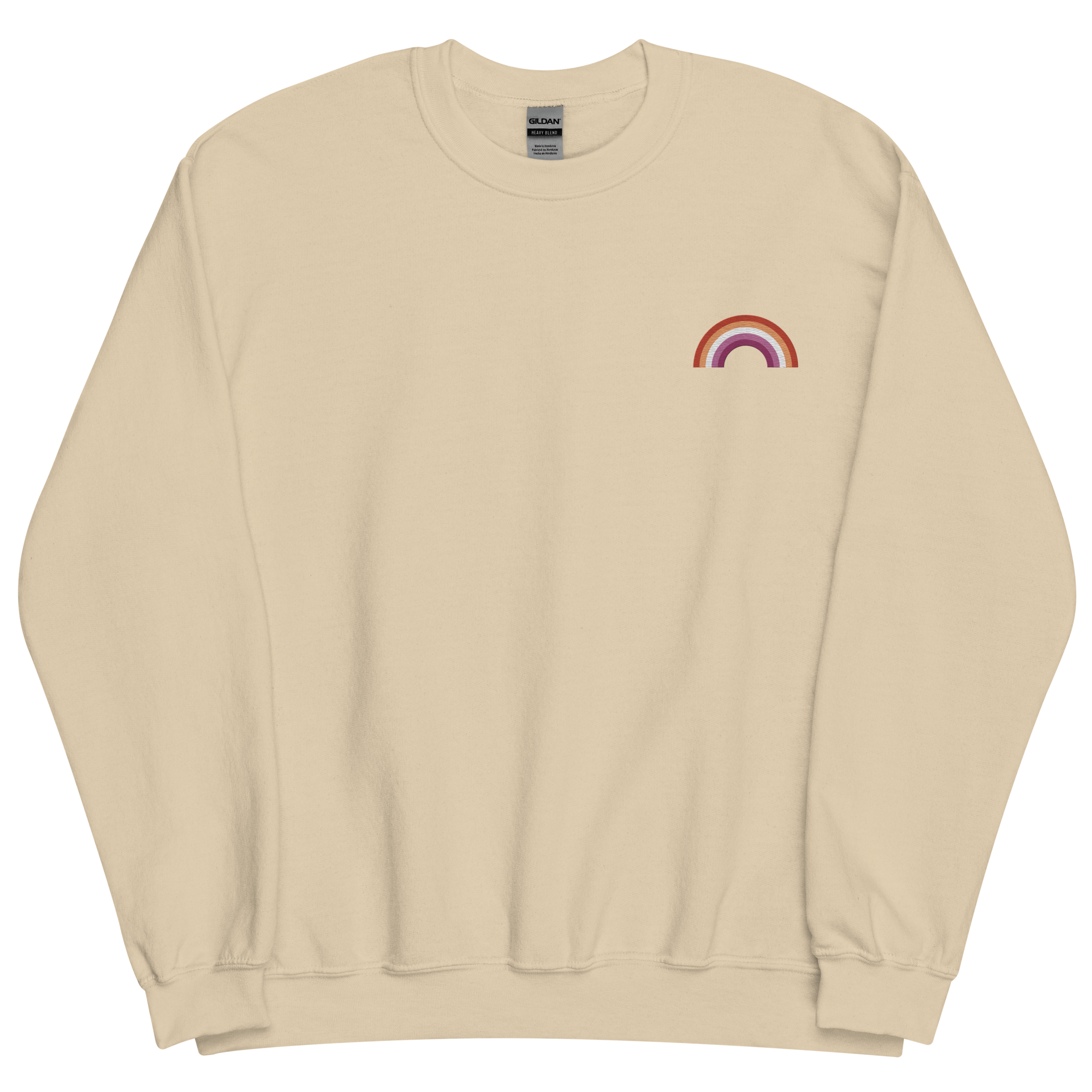 Embroidered Lesbian Rainbow Sweater: Pride Flag LGBTQ+ Design