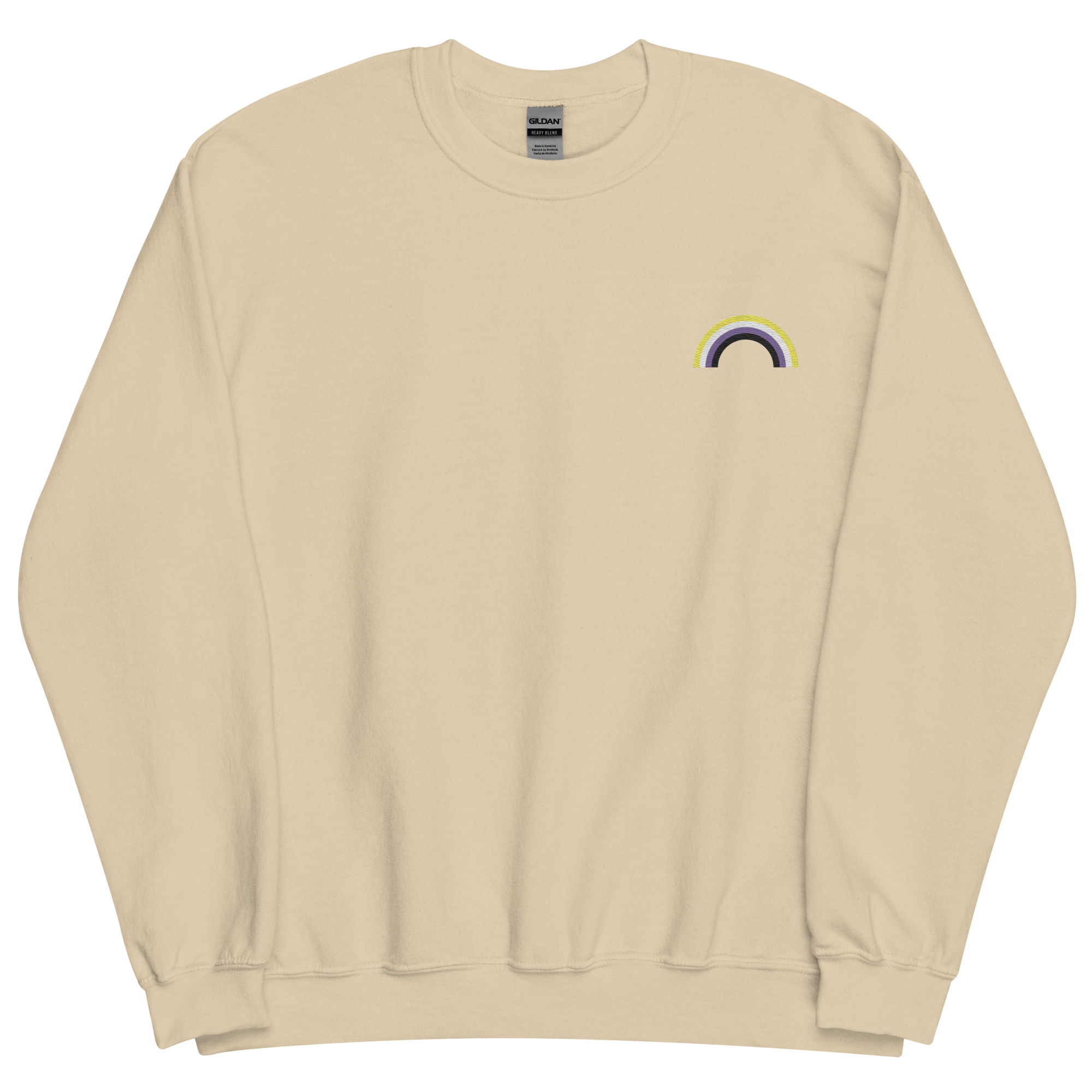 Embroidered Nonbinary Rainbow Sweater: Pride Flag LGBTQ+ Design
