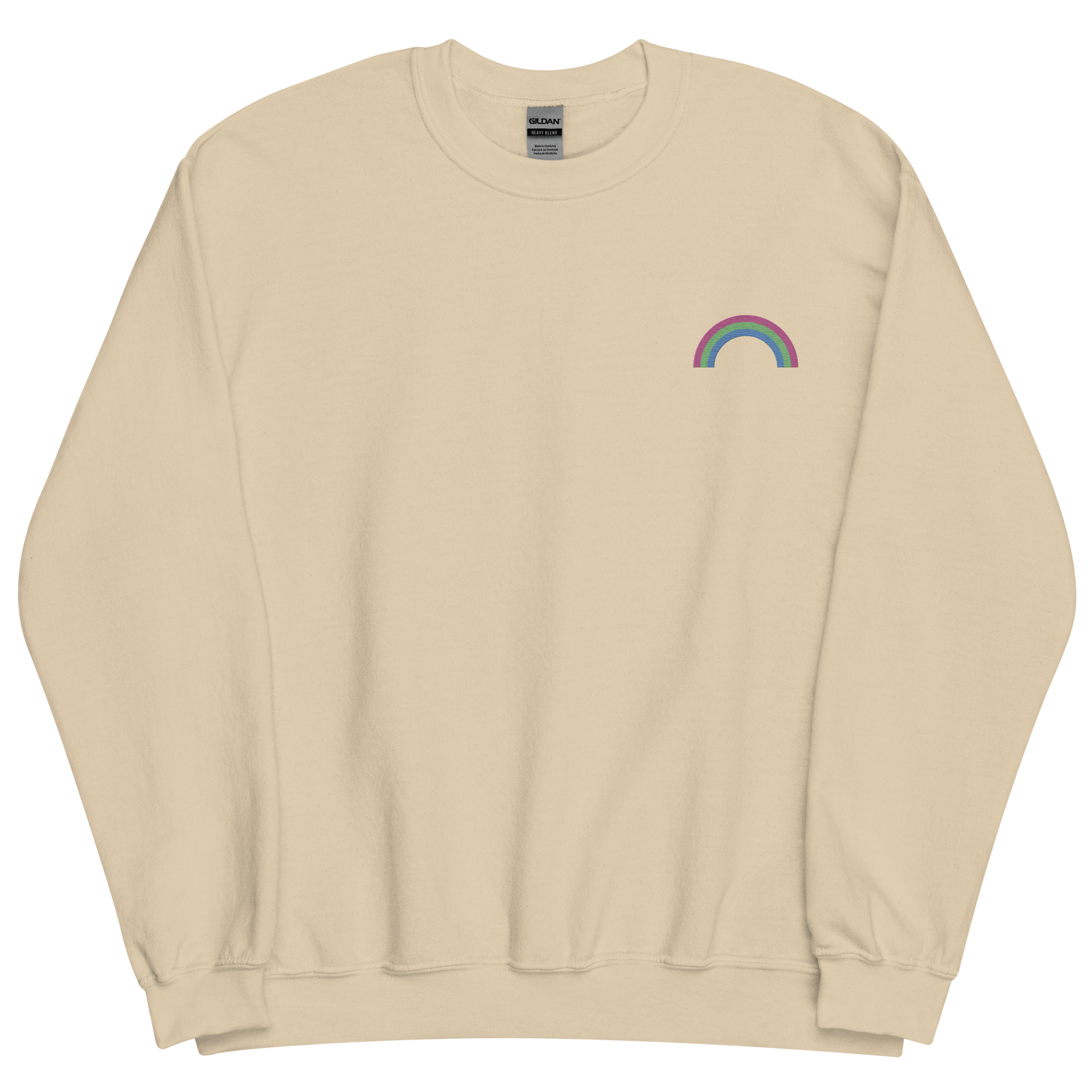 Embroidered Polysexual Rainbow Sweater: Pride Flag LGBTQ+ Design
