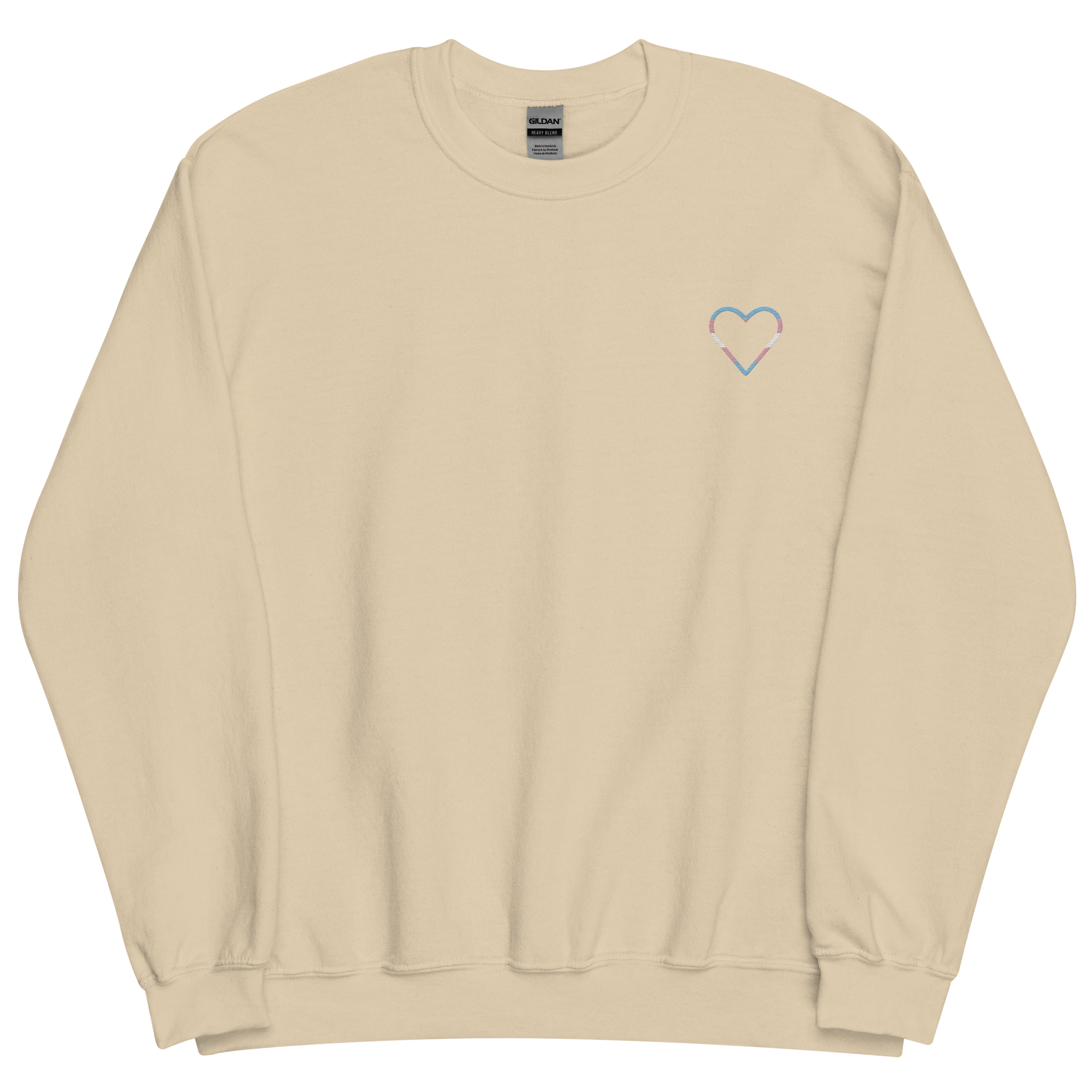 Transgender Heart Sweatshirt: Embroidered Pride Sweater