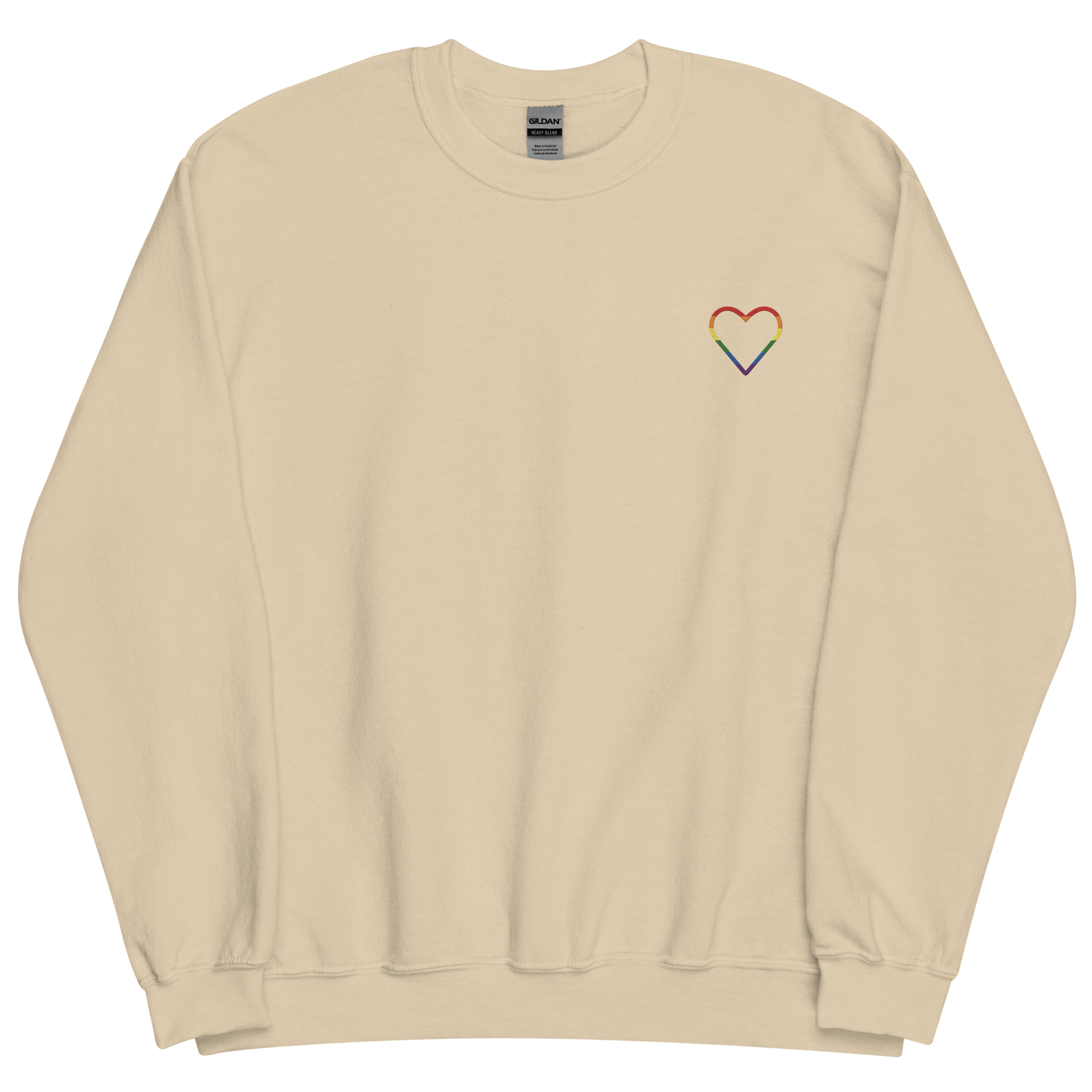Pride Heart Sweatshirt: Embroidered Pride Sweater