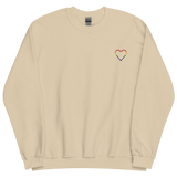 Pride Heart Sweatshirt: Embroidered Pride Sweater