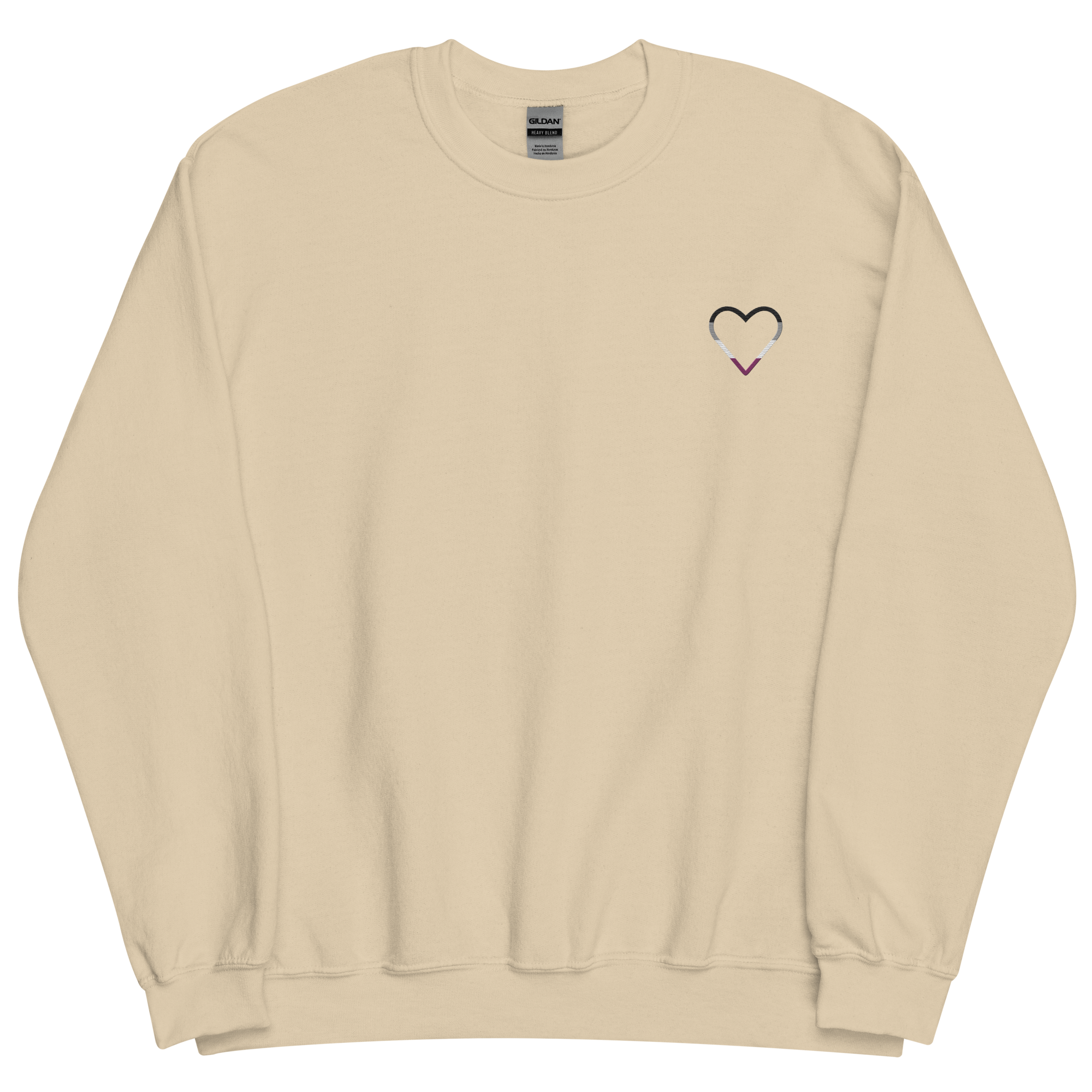 Asexual Heart Sweatshirt: Embroidered Pride Sweater