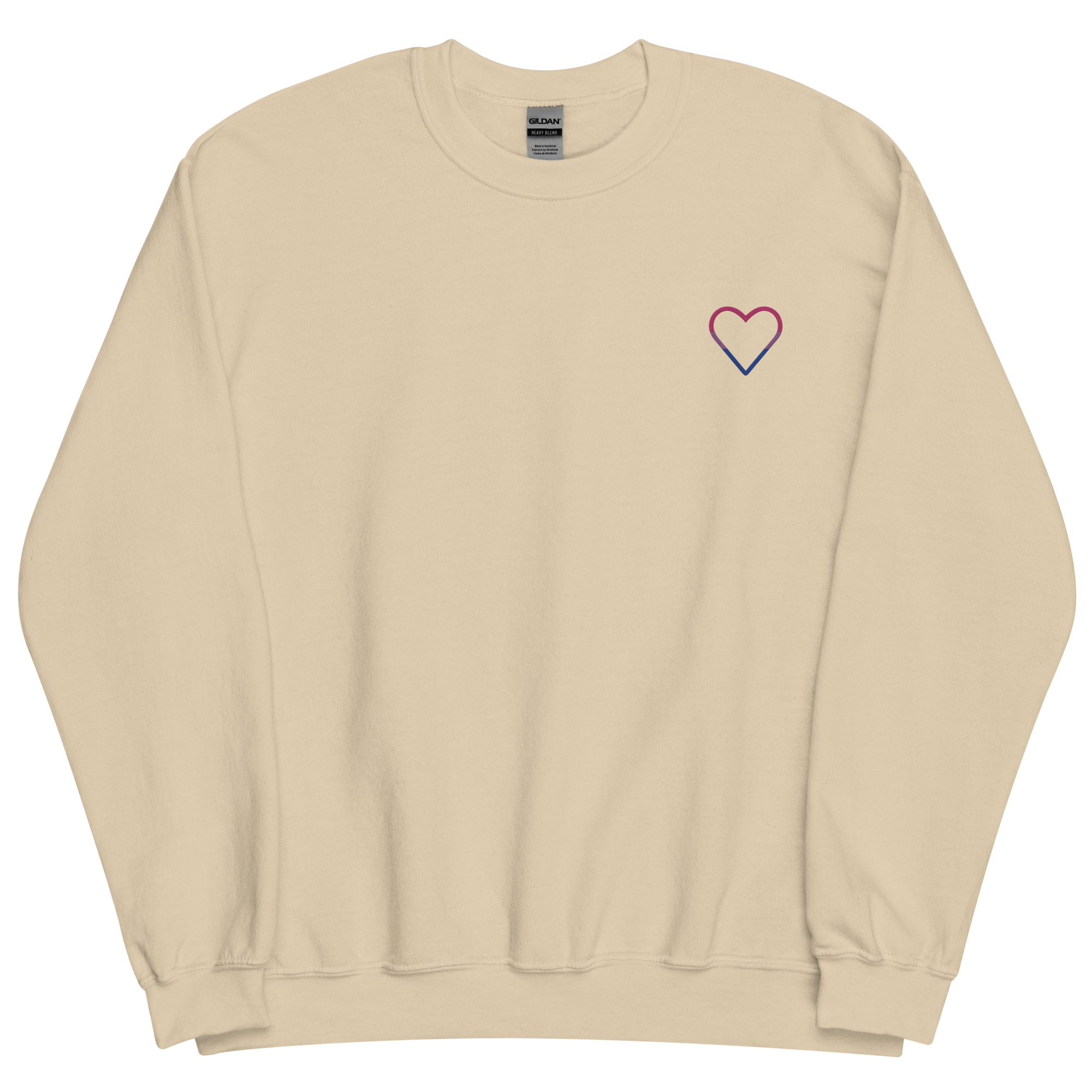 Bisexual Heart Sweatshirt: Embroidered Pride Sweater