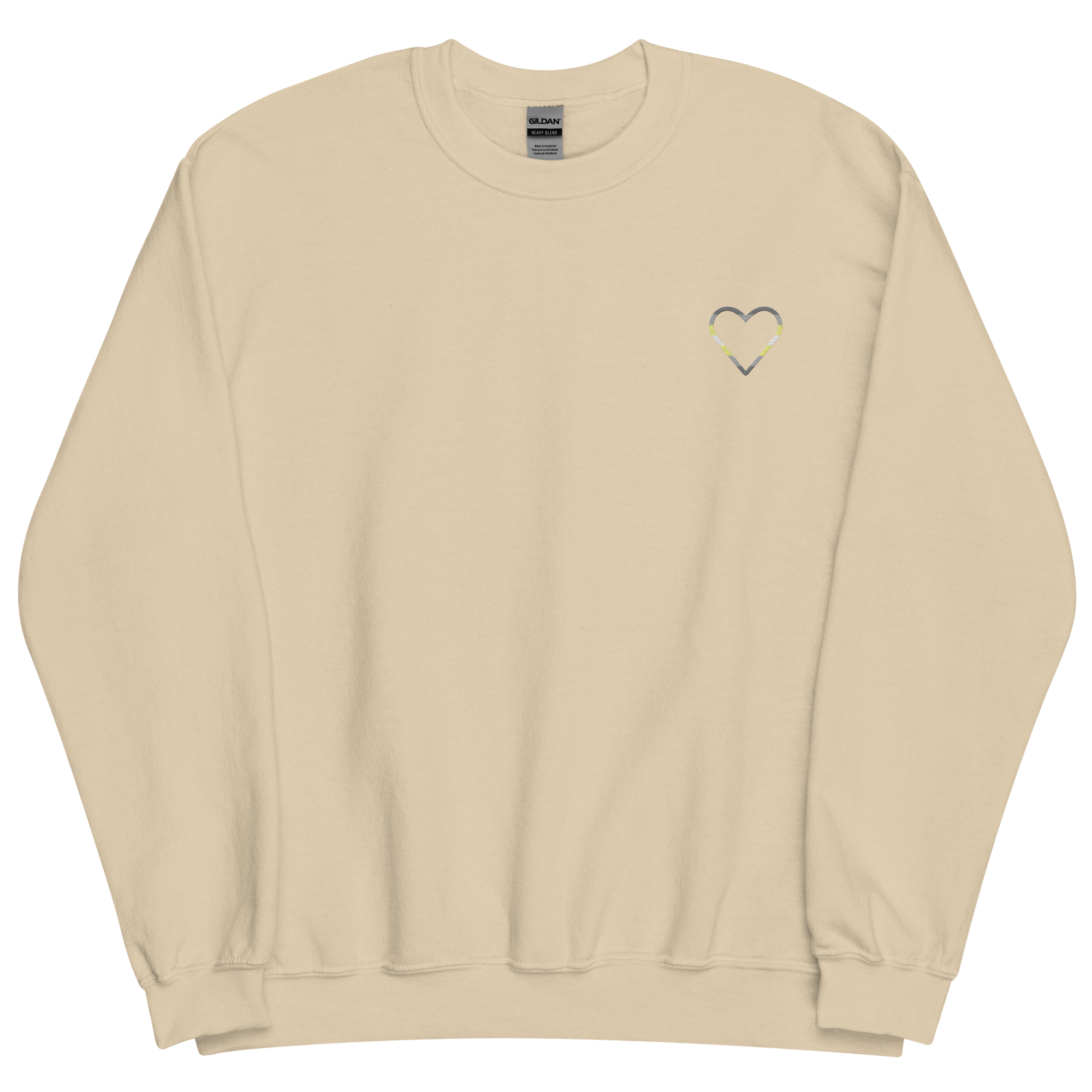 Demigender Heart Sweatshirt: Embroidered Pride Sweater