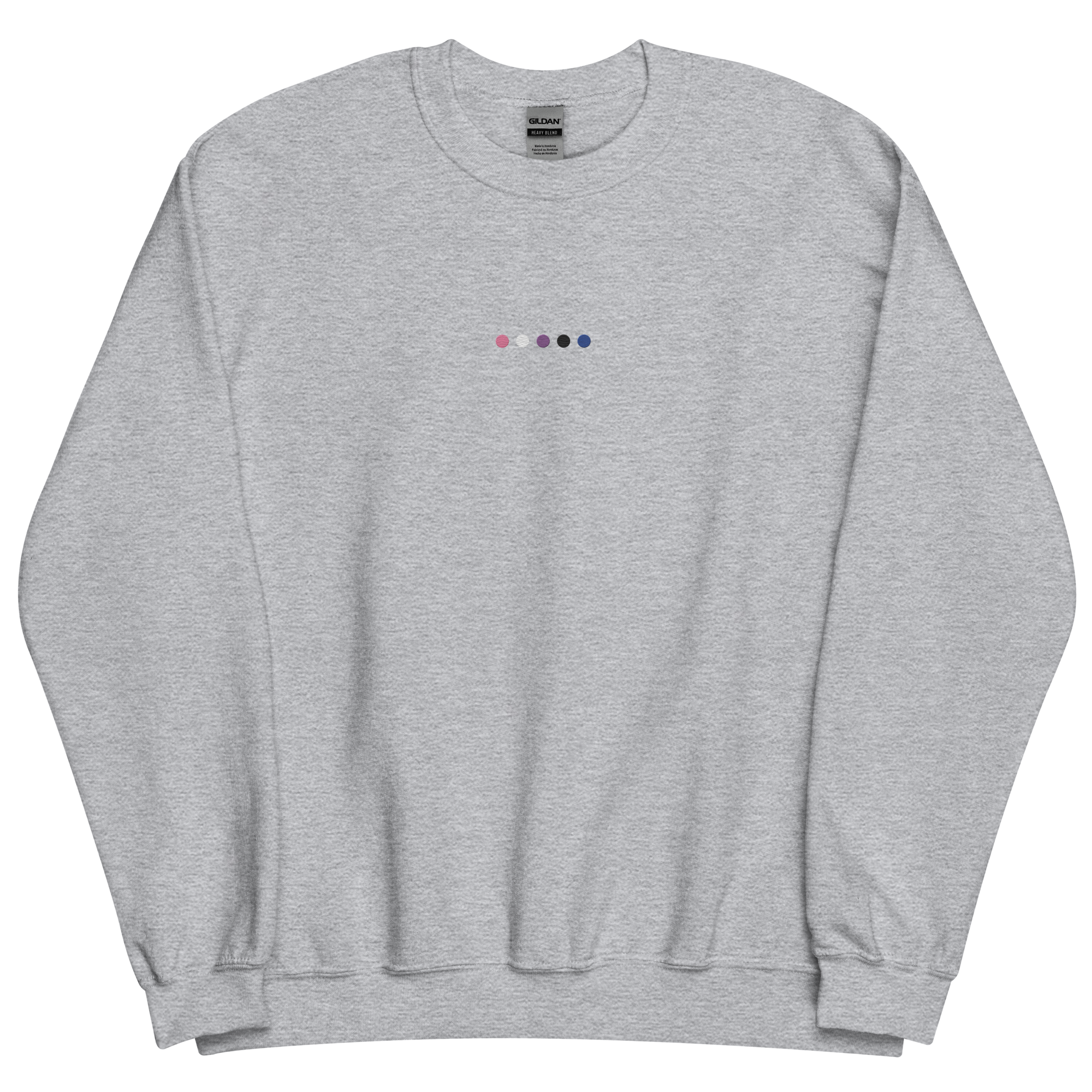 Embroidered Genderfluid Sweatshirt: Pride Flag Horizontal Circle Design