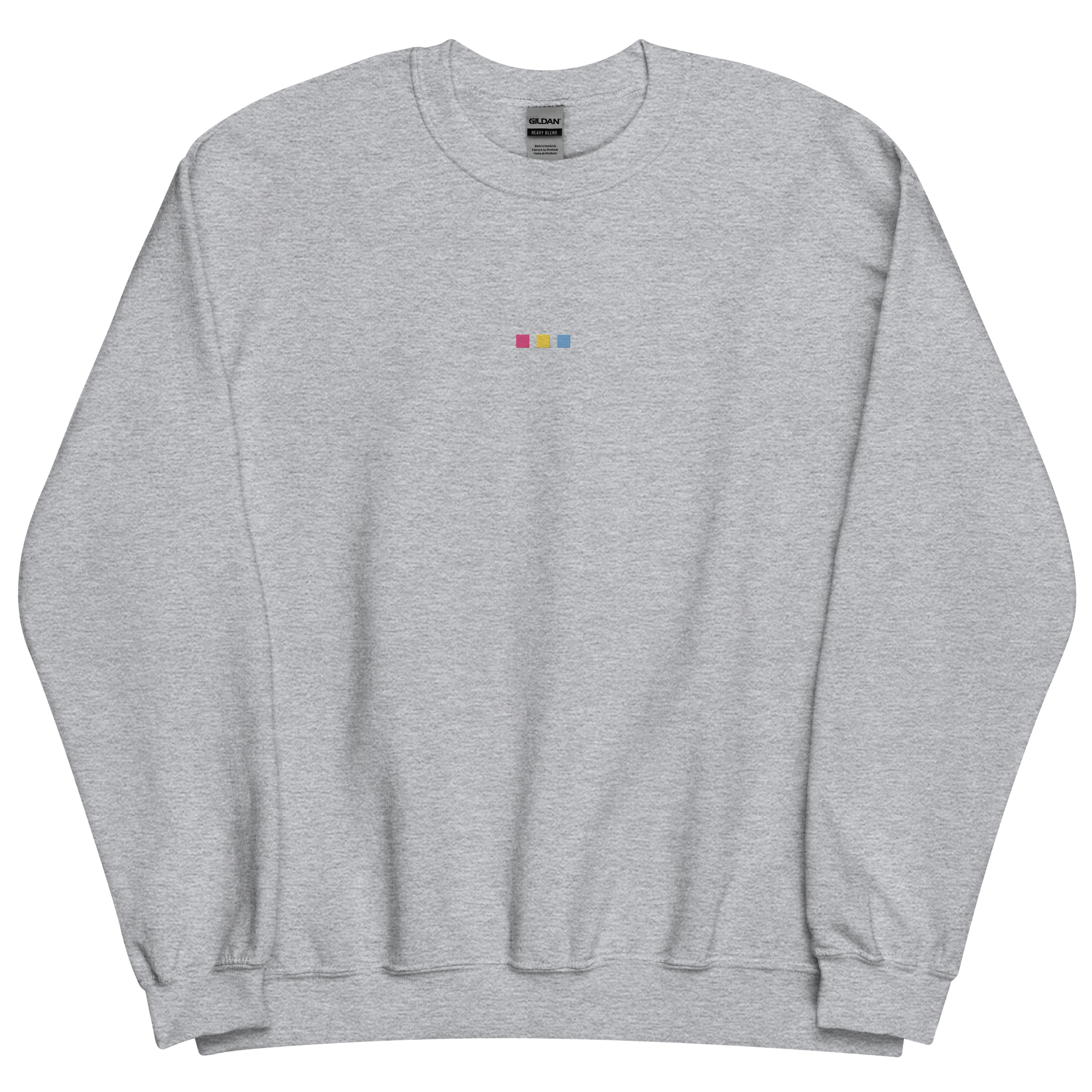 Embroidered Pansexual Sweatshirt: Pride Flag Horizontal Square Design