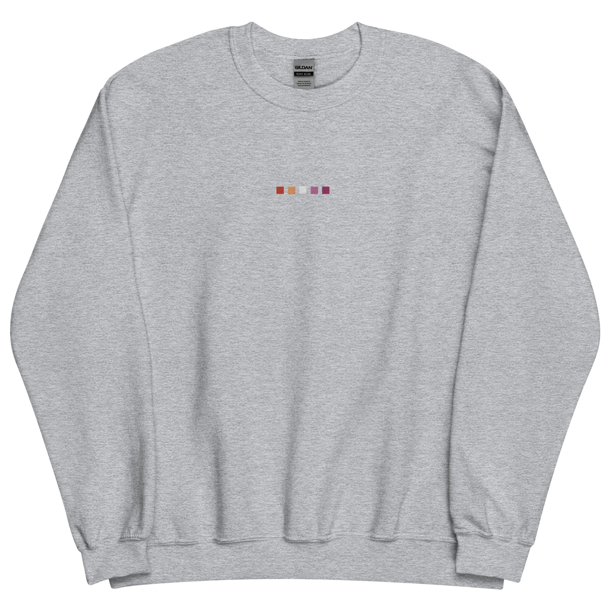 Embroidered Lesbian Sweatshirt: Pride Flag Horizontal Square Design