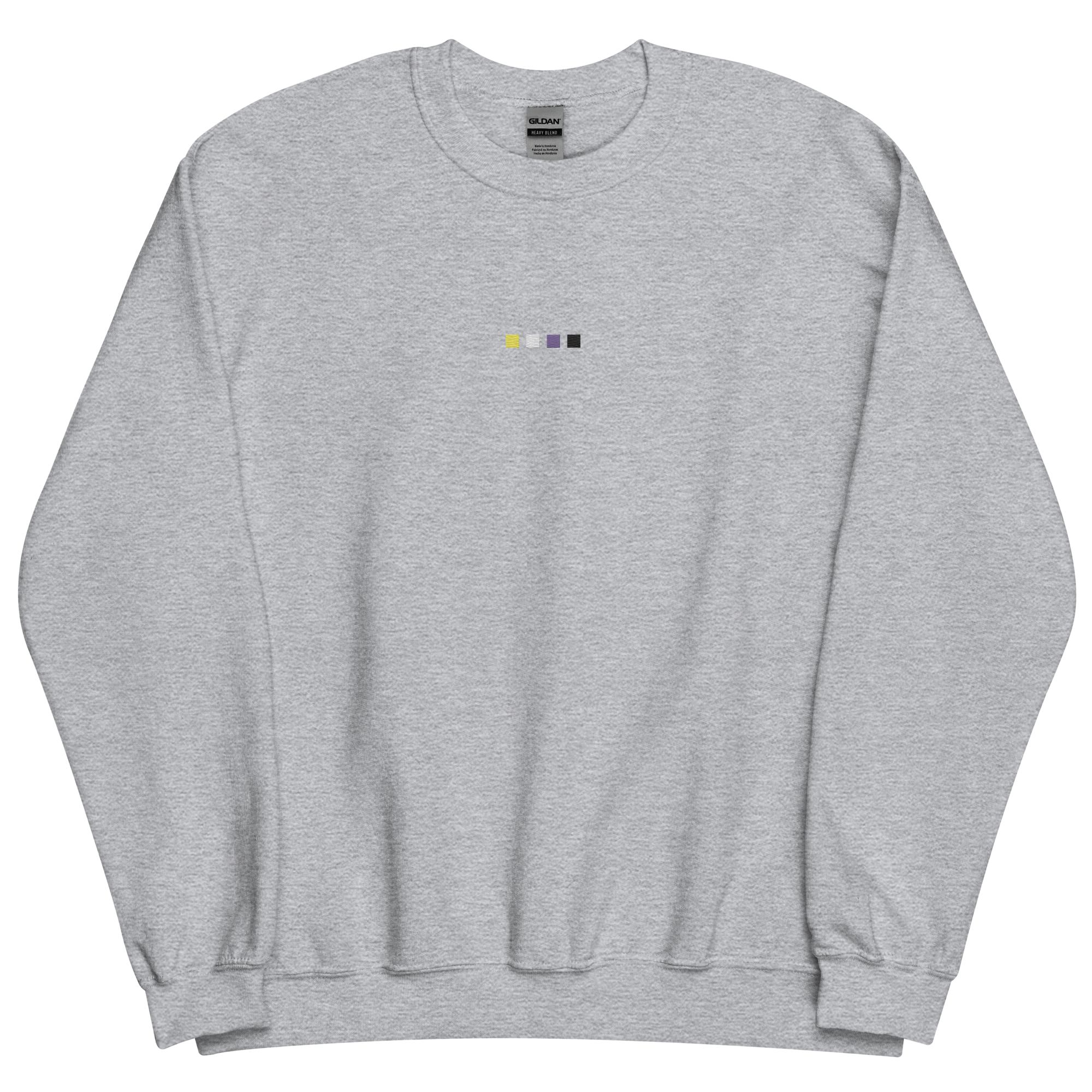 Embroidered Nonbinary Sweatshirt: Pride Flag Horizontal Square Design