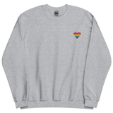 Gilbert Baker Pride Flag Embroidered Heart Sweater: Celebratory LGBTQ+ Pride Design