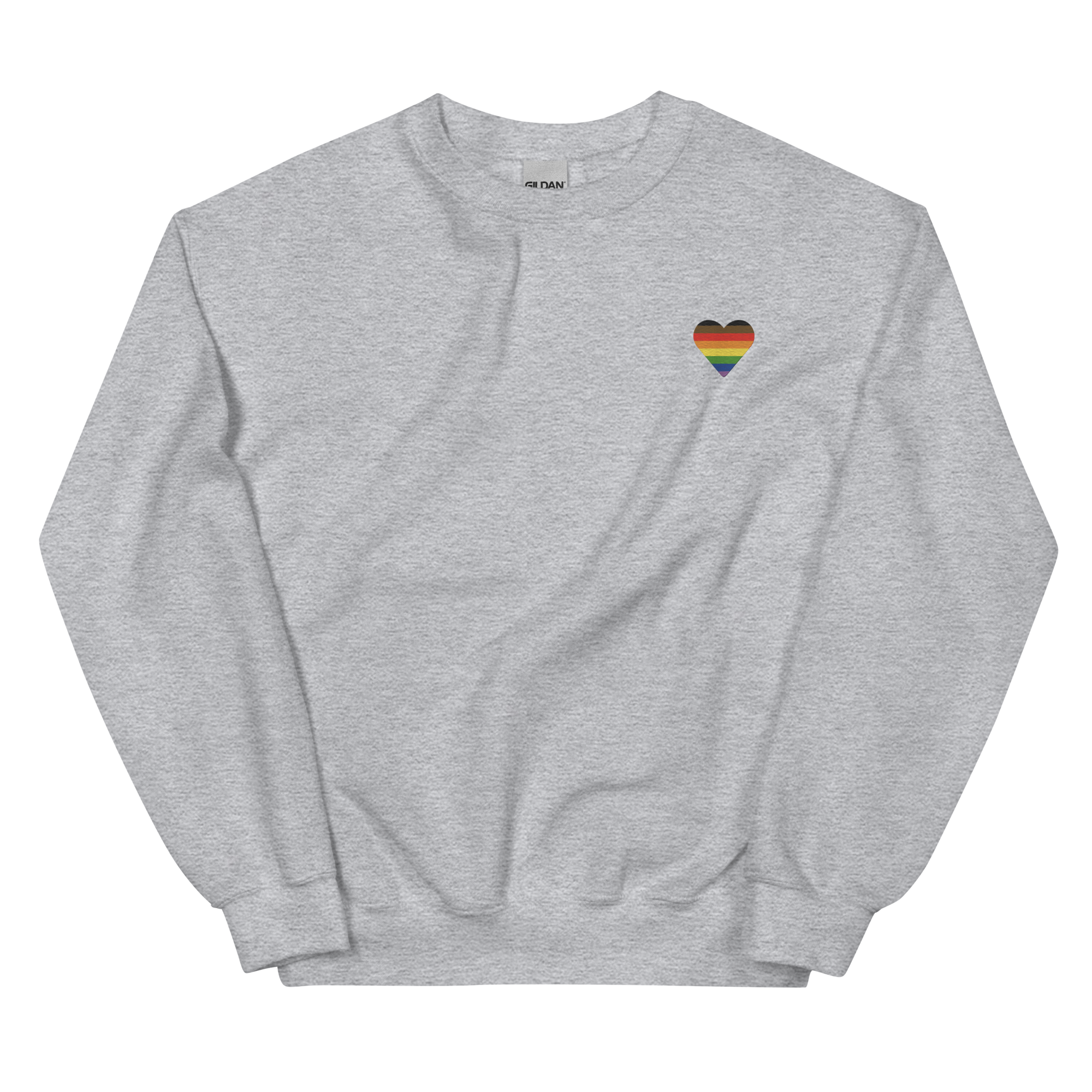 Philly Pride Flag Embroidered Heart Sweater: Celebratory LGBTQ+ Pride Design