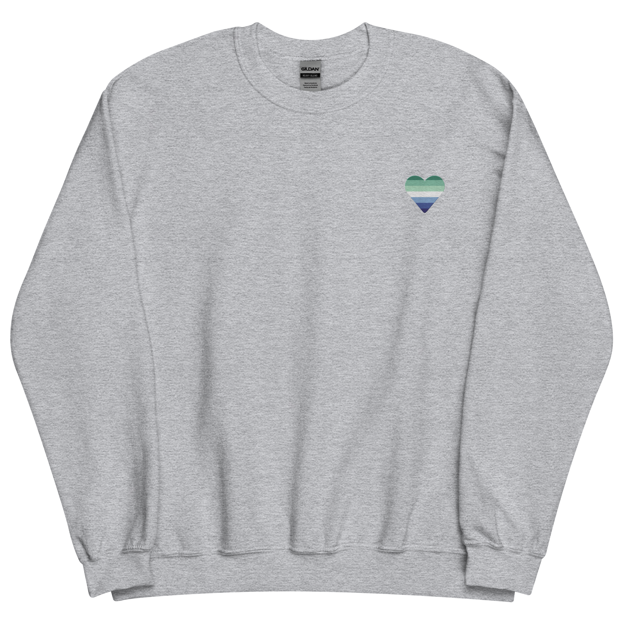 Gay Pride Flag Embroidered Heart Sweater: Celebratory LGBTQ+ Pride Design