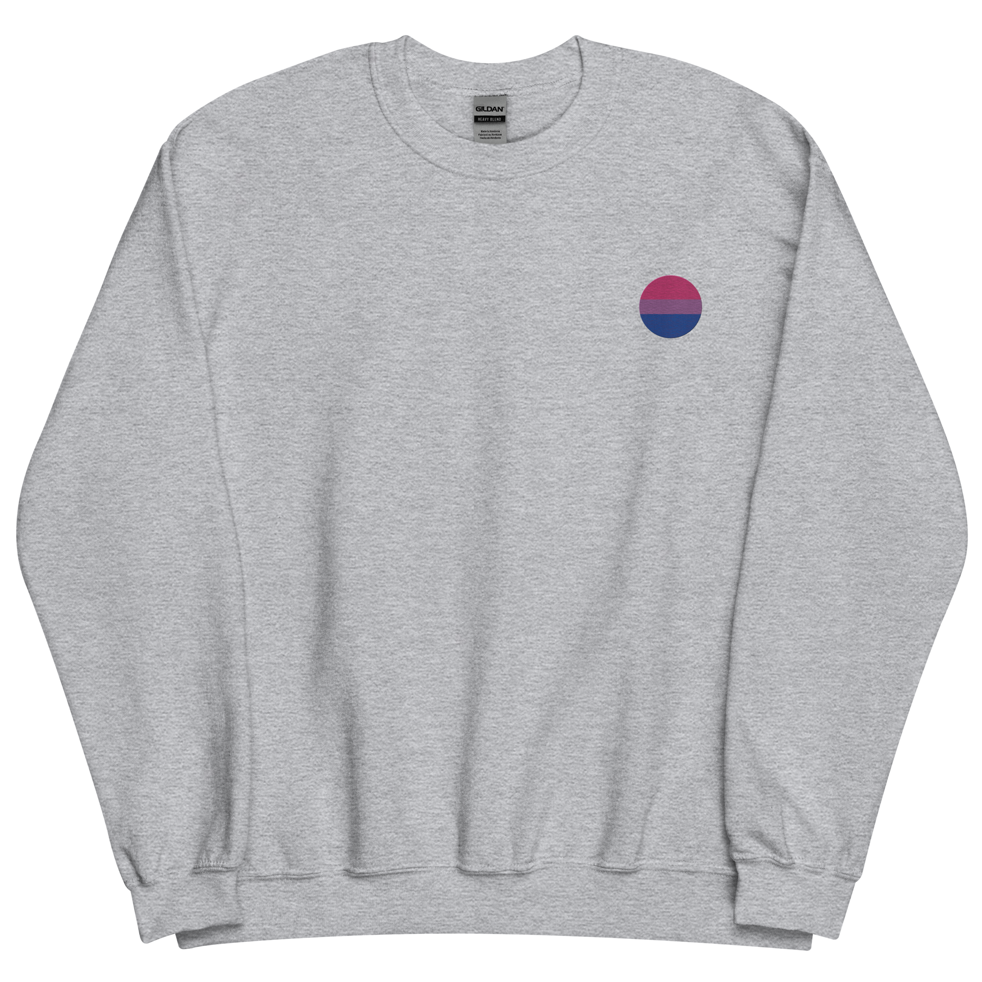 Bisexual Flag Embroidered Circle Sweatshirt: Celebratory LGBTQ+ Pride Design