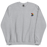 Pride Progress Flag Embroidered Circle Sweatshirt: Celebratory LGBTQ+ Pride Design