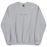 Embroidered Queer Sweatshirt: Pride Flag Horizontal Heart Design