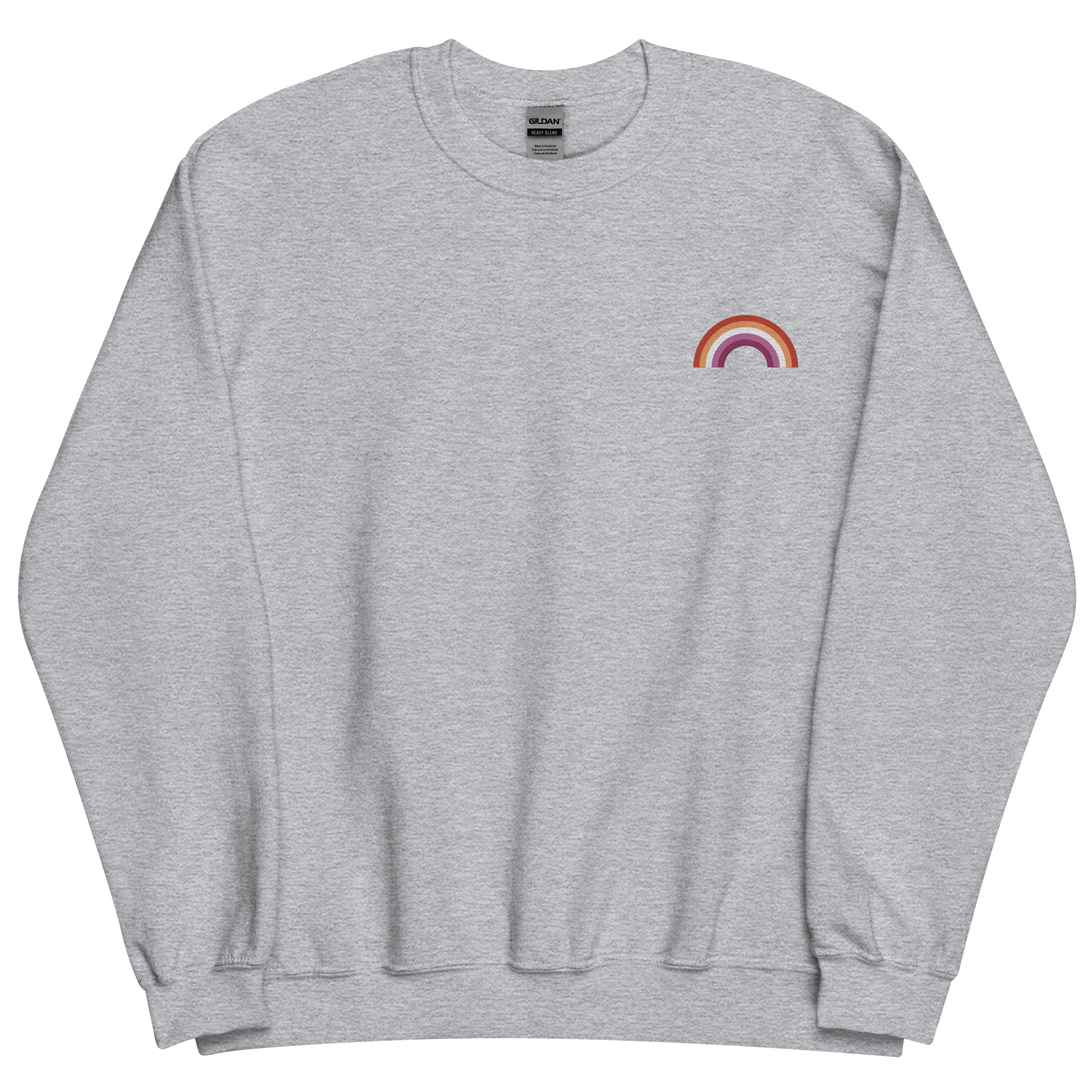 Embroidered Lesbian Rainbow Sweater: Pride Flag LGBTQ+ Design