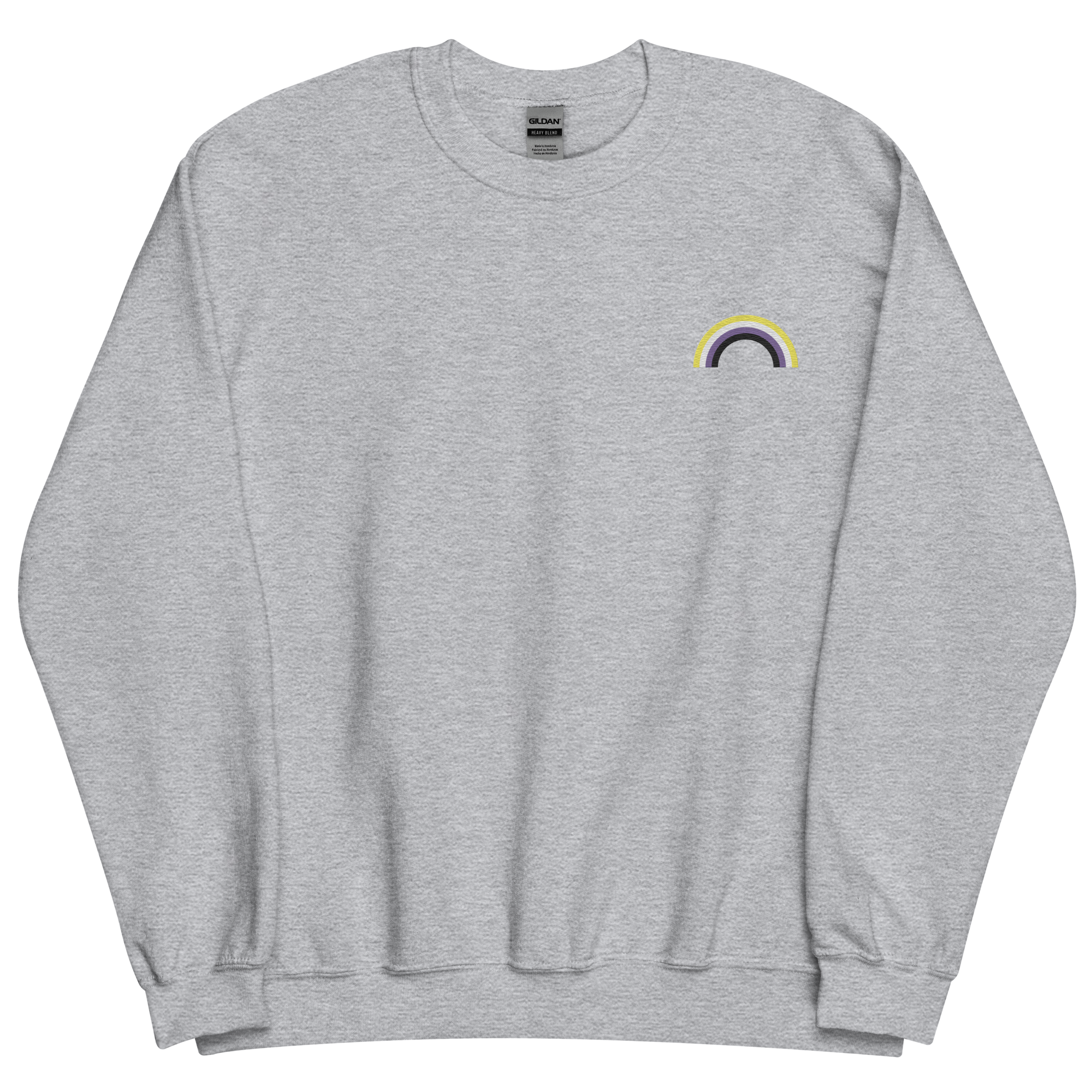 Embroidered Nonbinary Rainbow Sweater: Pride Flag LGBTQ+ Design