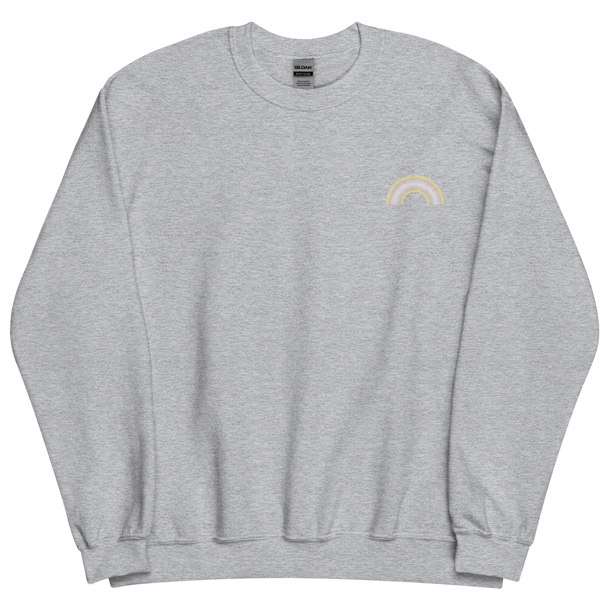 Embroidered Pangender Rainbow Sweater: Pride Flag LGBTQ+ Design