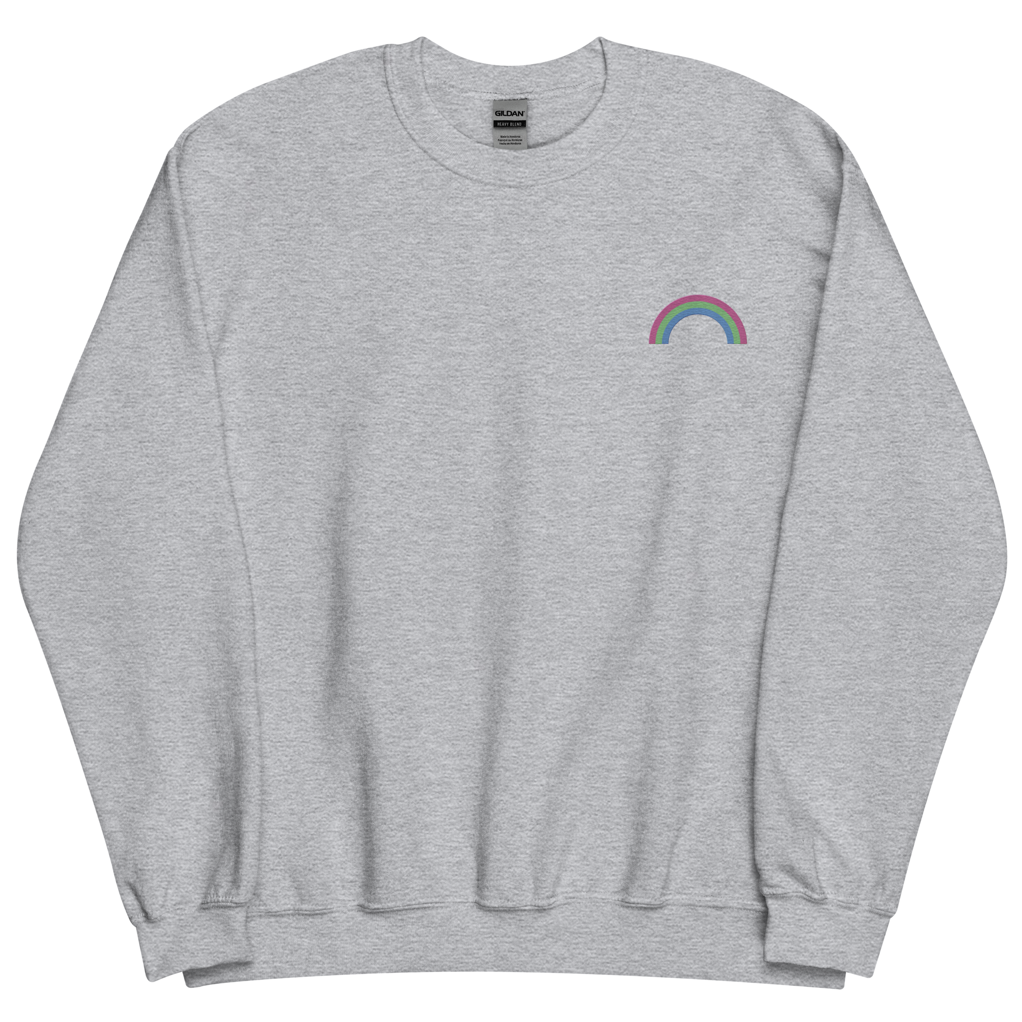 Embroidered Polysexual Rainbow Sweater: Pride Flag LGBTQ+ Design