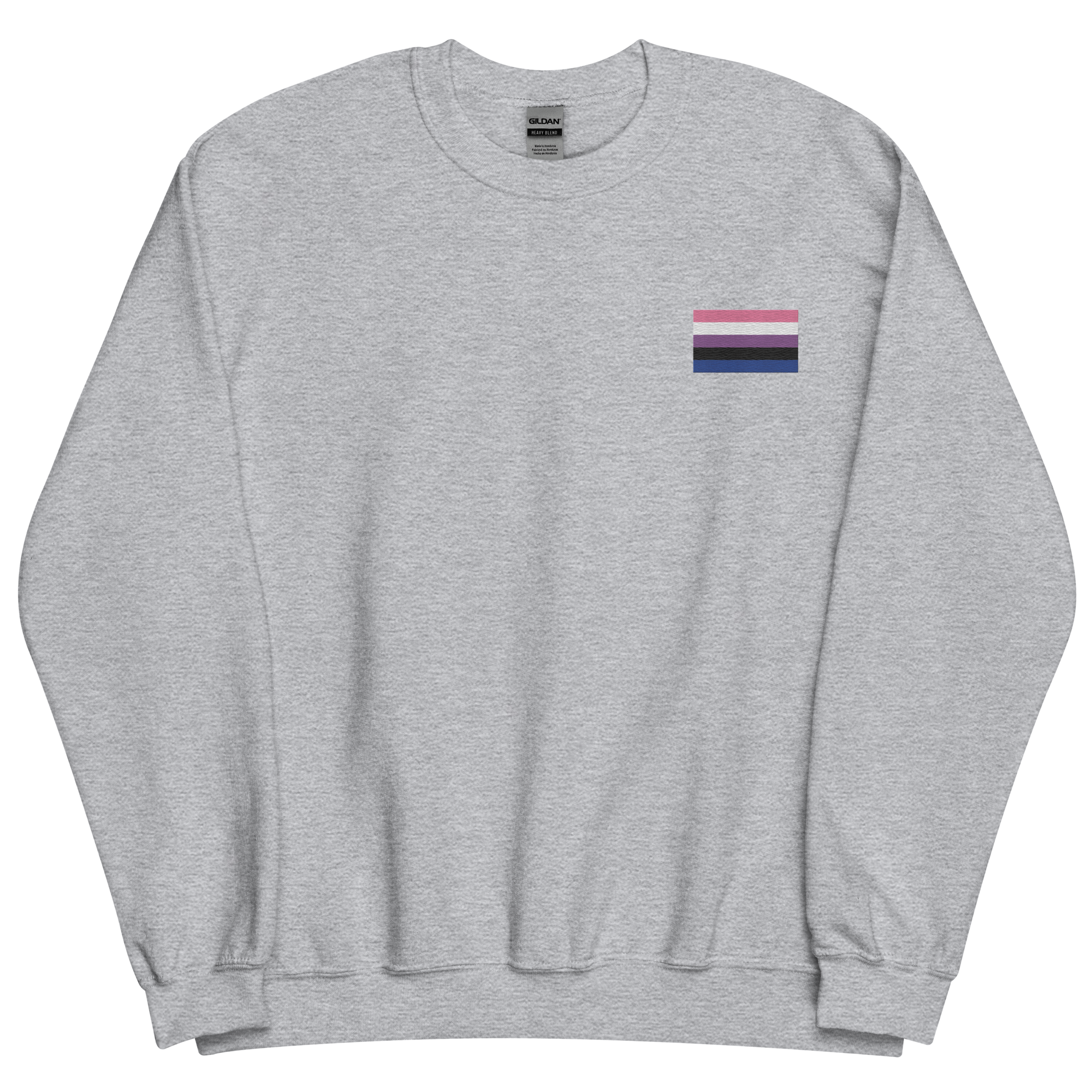Genderfluid Pride Flag Embroidered Sweatshirt
