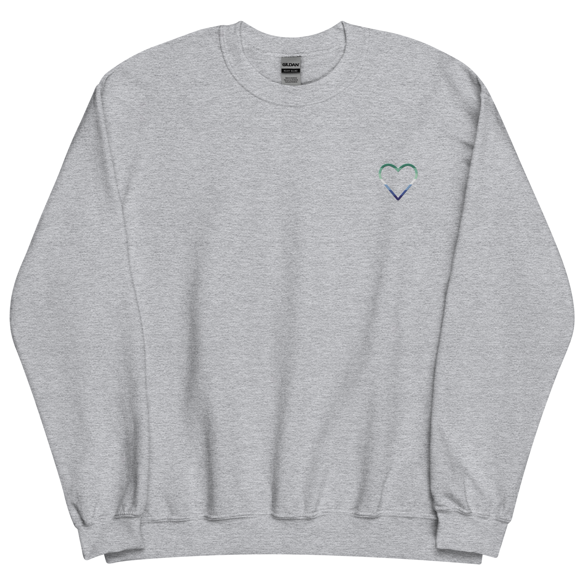 Gay Pride Heart Sweatshirt: Embroidered Pride Sweater