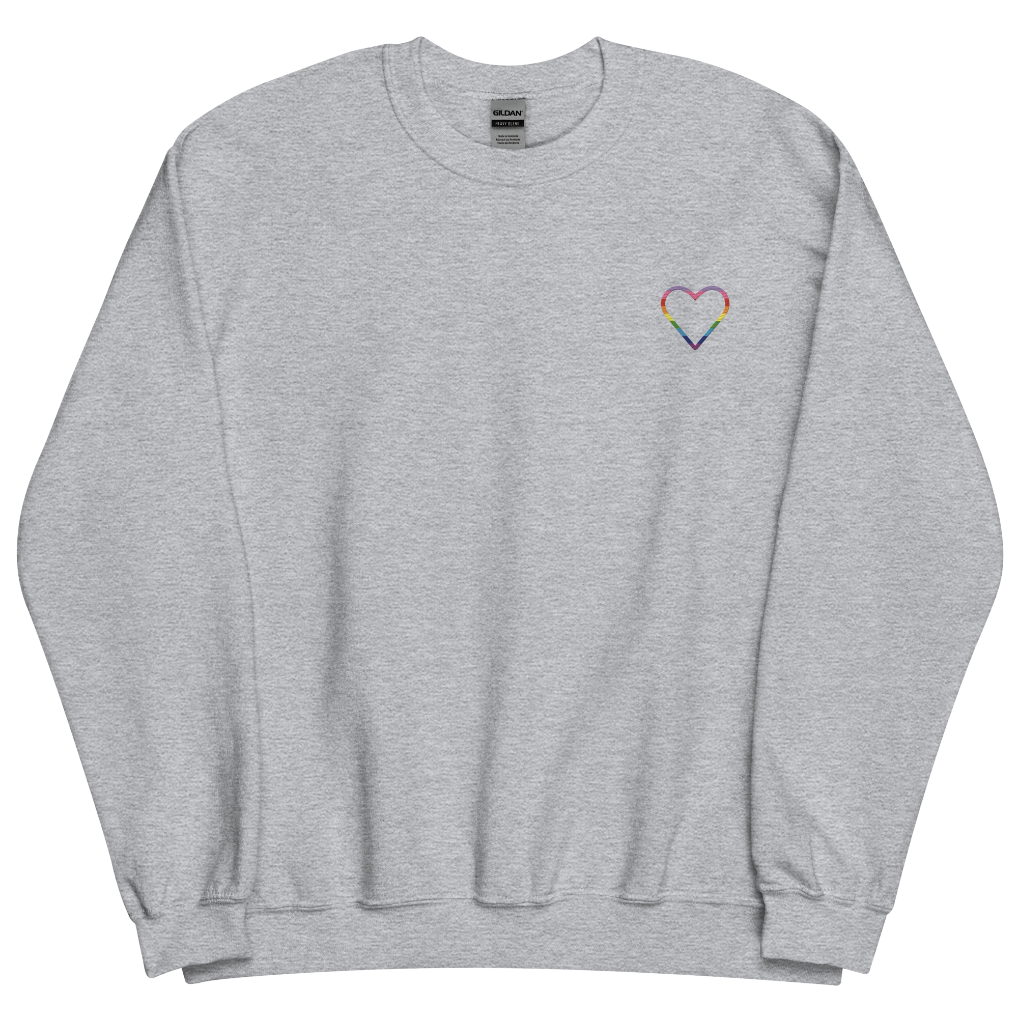 Gilbert Baker Pride Heart Sweatshirt: Embroidered Pride Sweater
