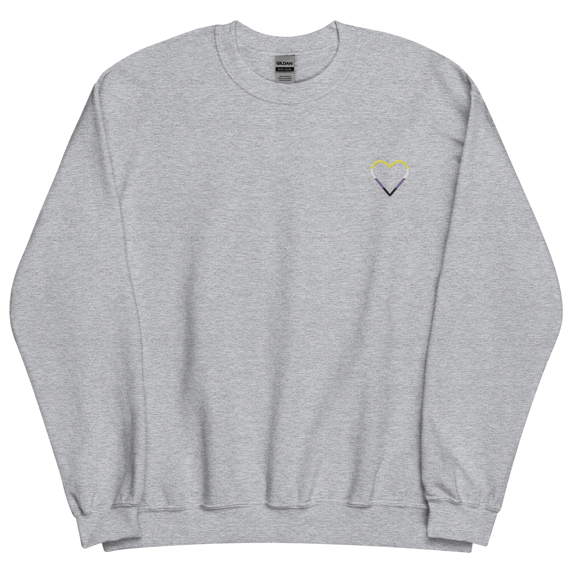 Nonbinary Heart Sweatshirt: Embroidered Pride Sweater