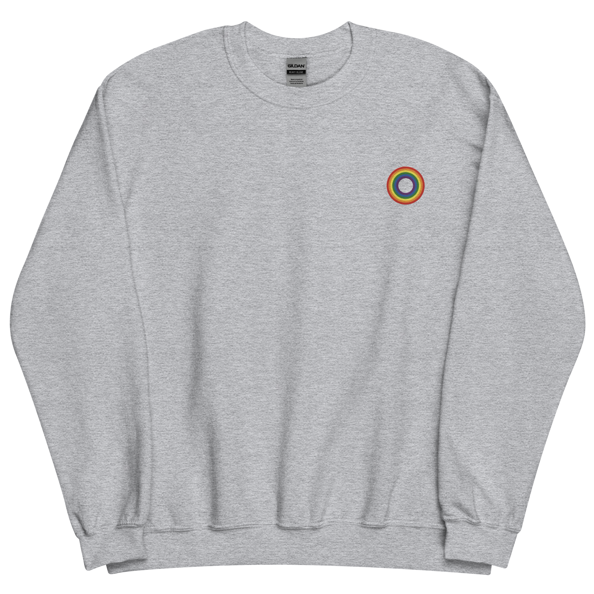 Embroidered Sweatshirt: Pride Ring Emblem Design