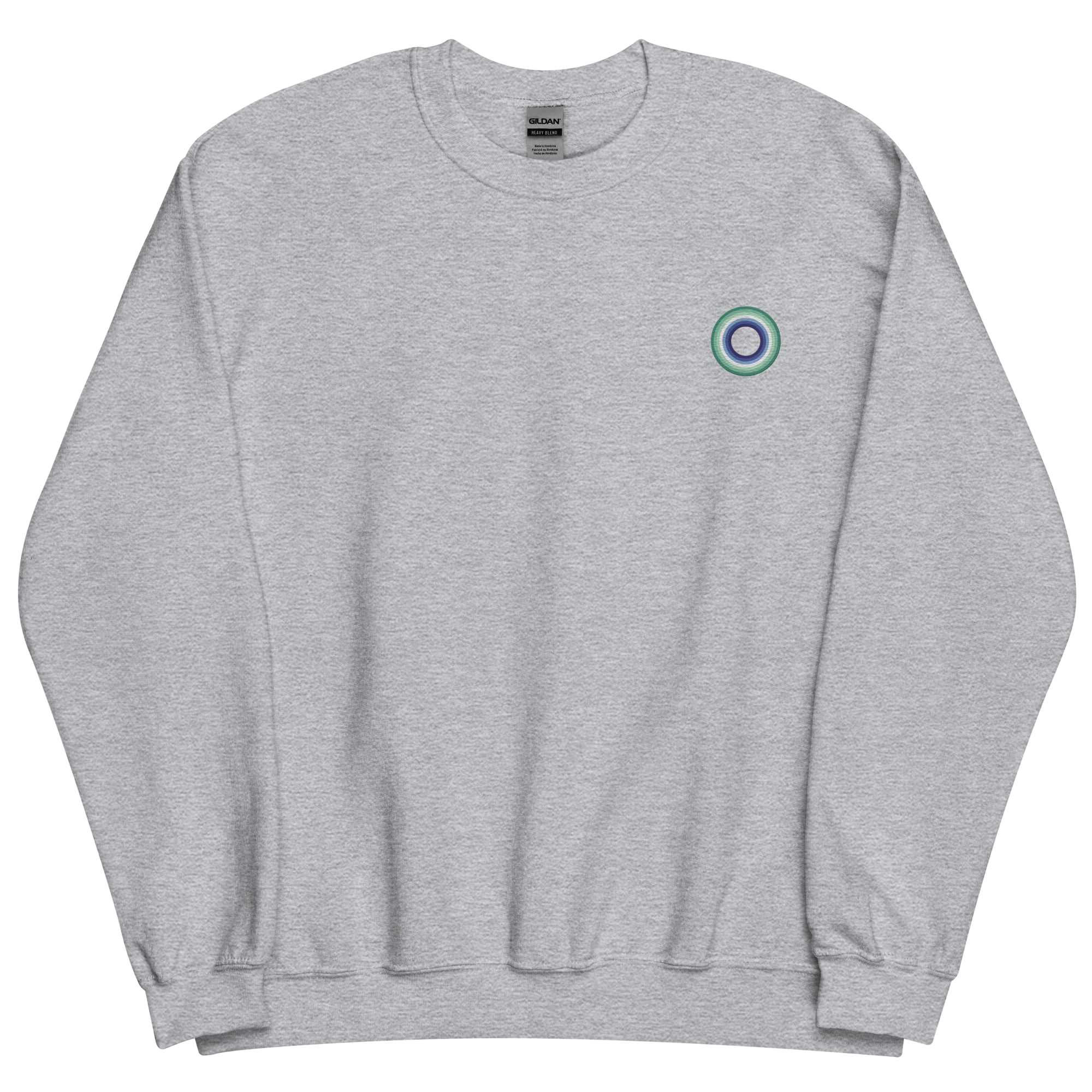 Embroidered Sweatshirt: Gay Pride Ring Emblem Design